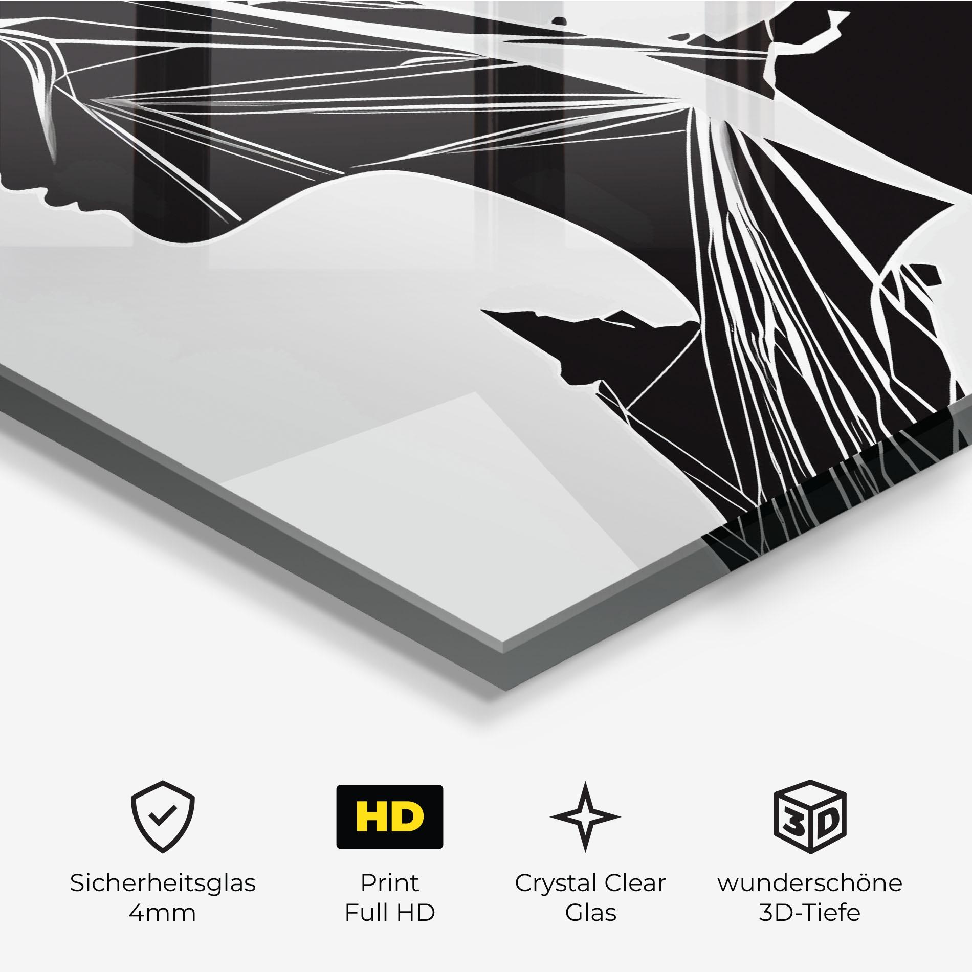 Glasbild Girl Shilouette Art mockup 3