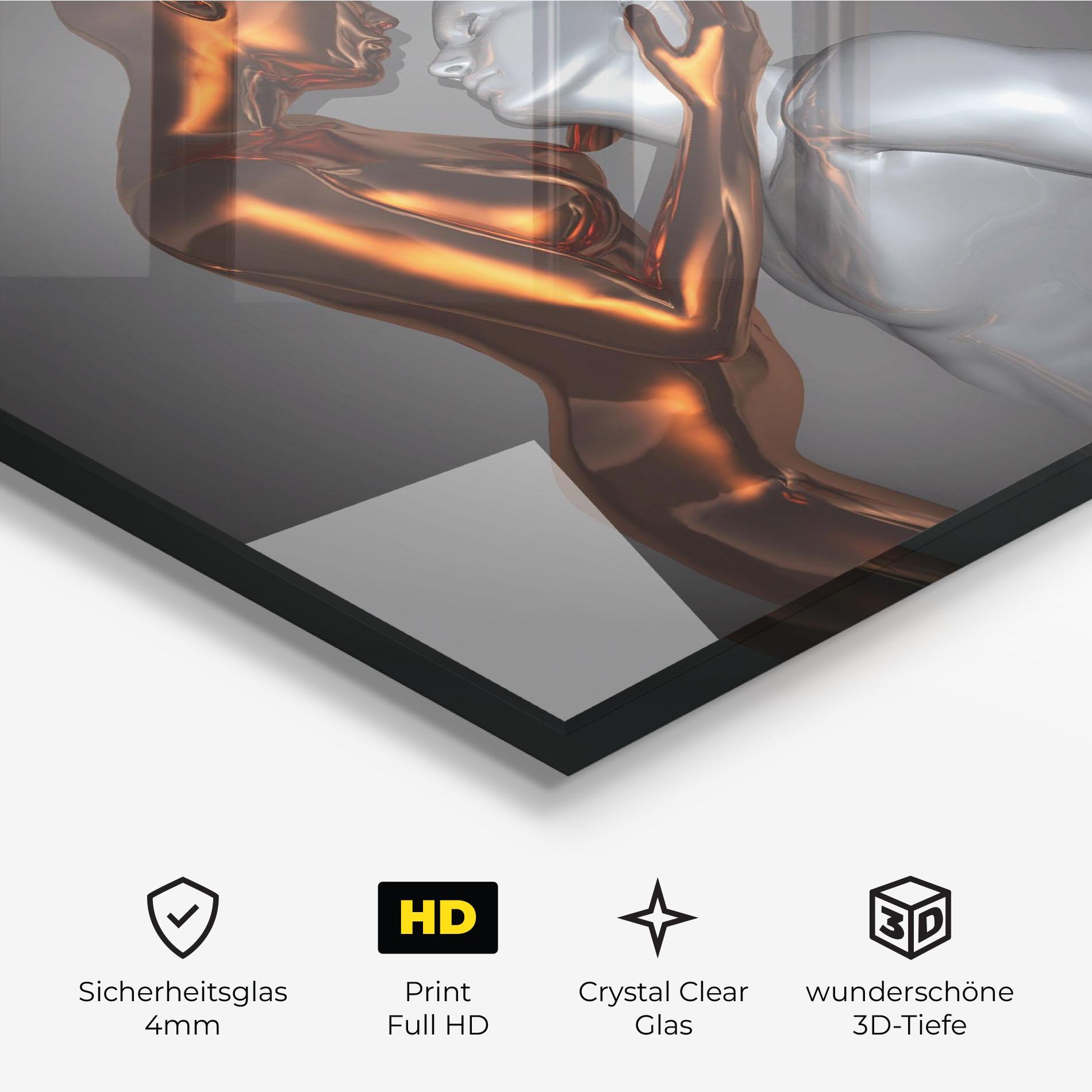 Glasbild Gold Silver Couple mockup 3