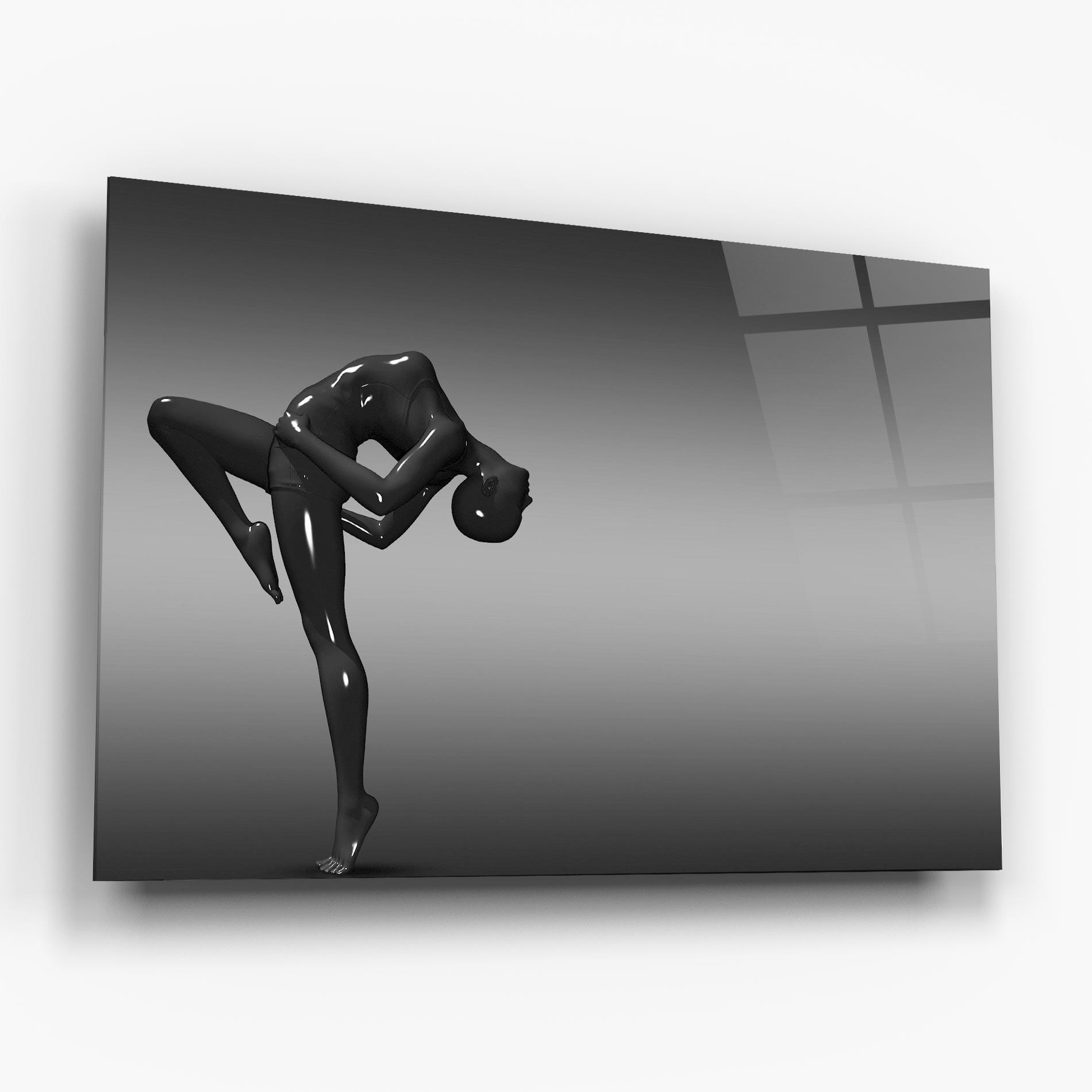 Glasbild Black Glossy Female Dancer mockup 6
