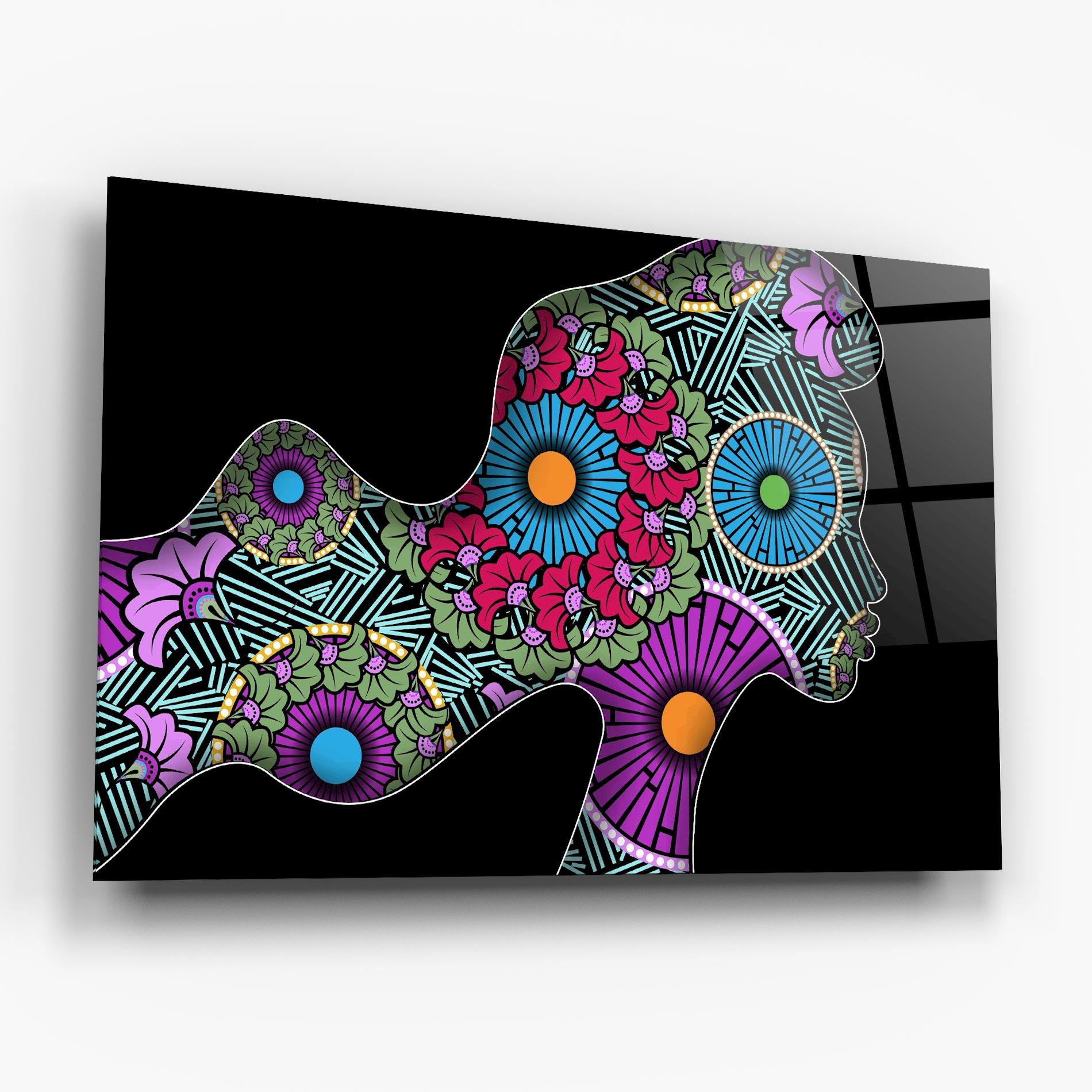 Glasbild Colorful Shilouette mockup 6