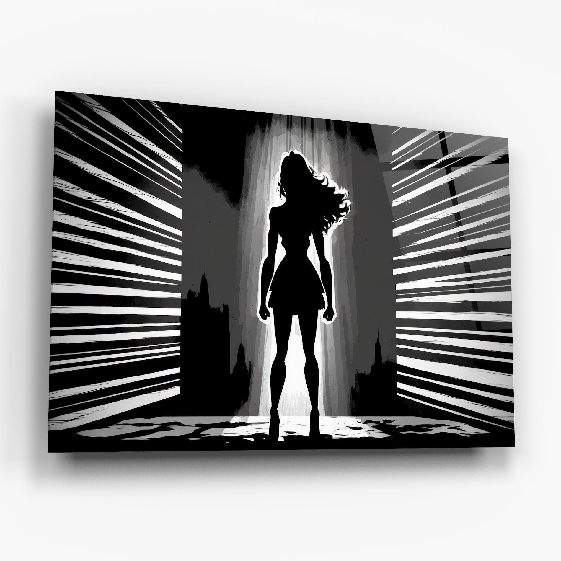Glasbild Dark Girl Power mockup 6