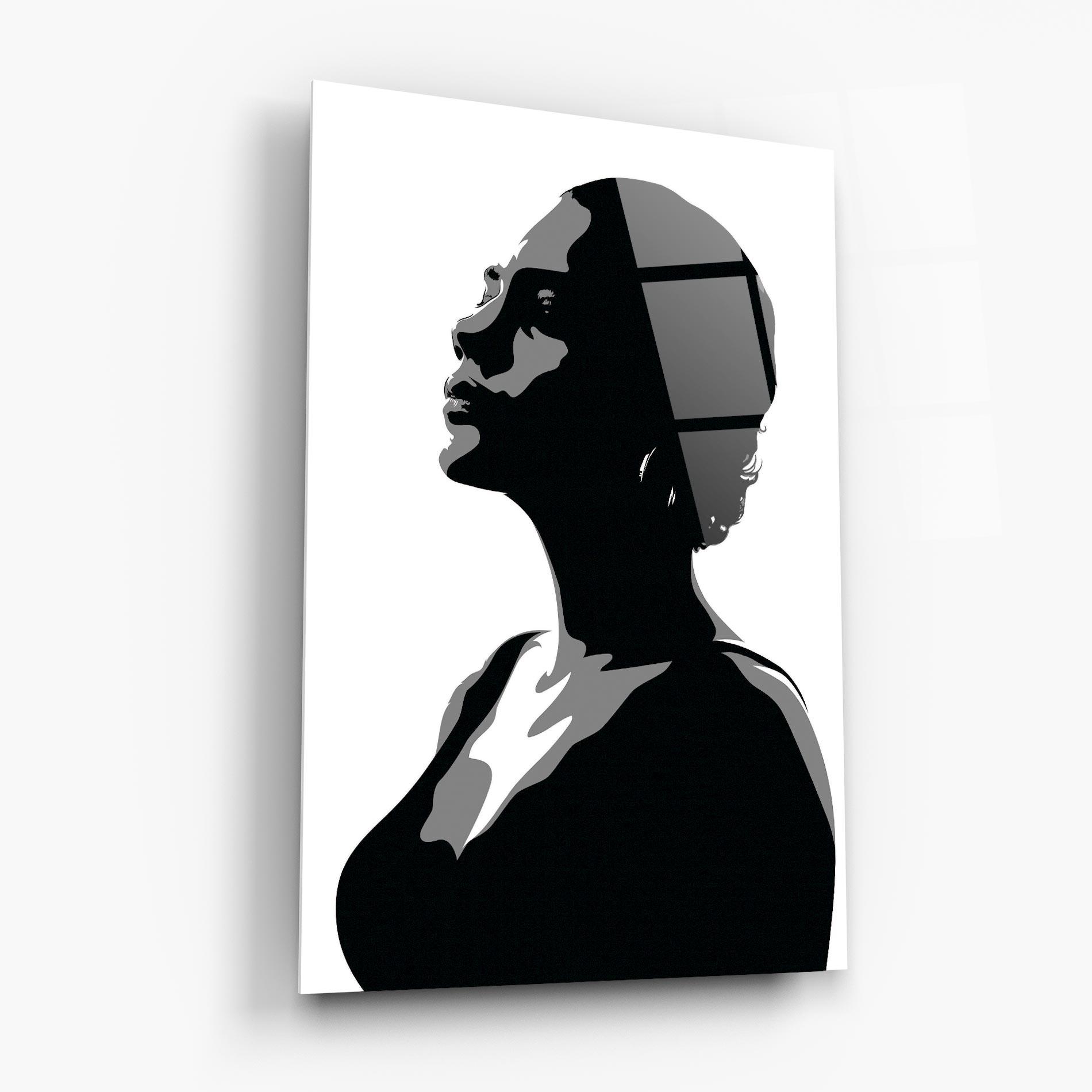 Glasbild Black Woman Shilouette mockup 6