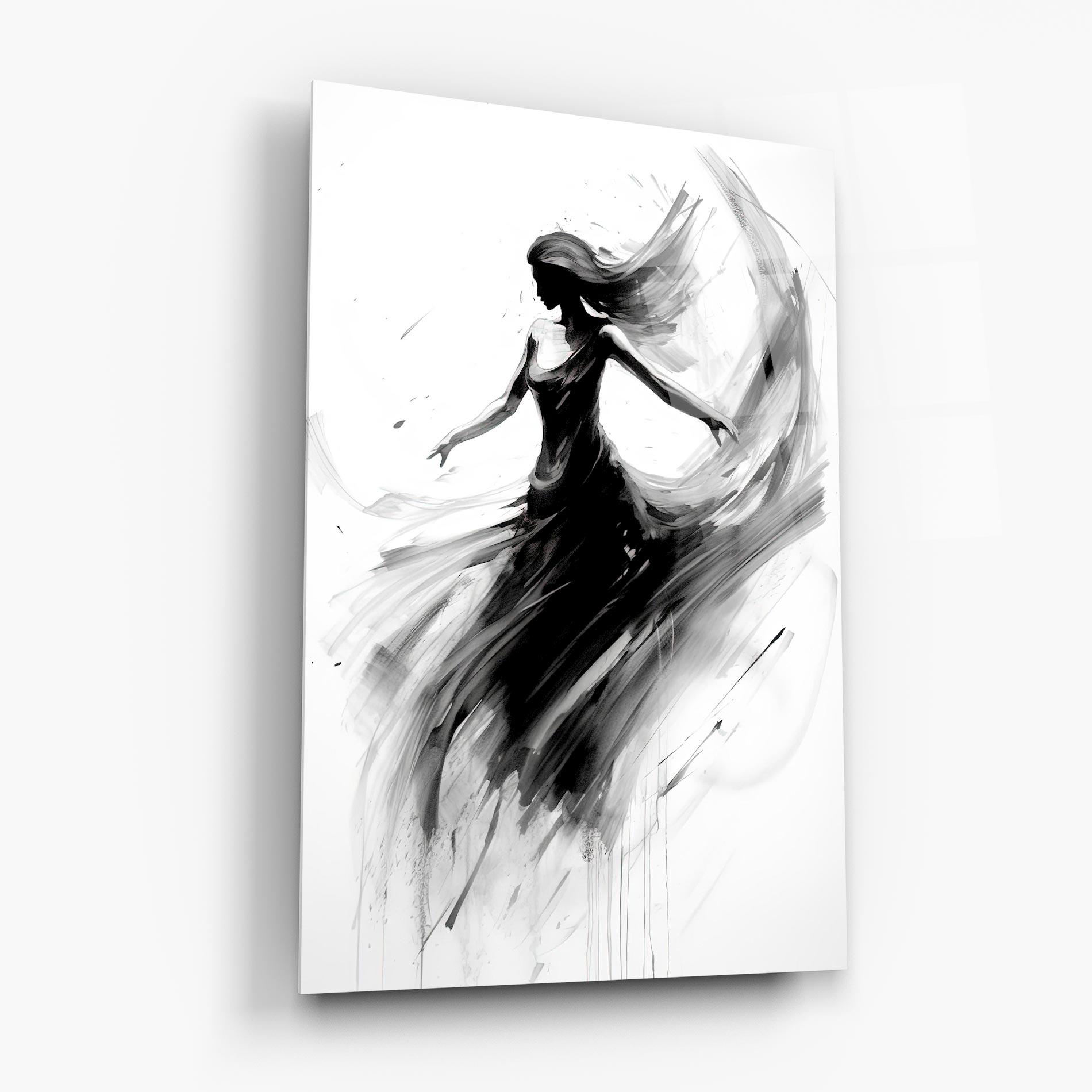Glasbild Dancing Woman Drawn mockup 6