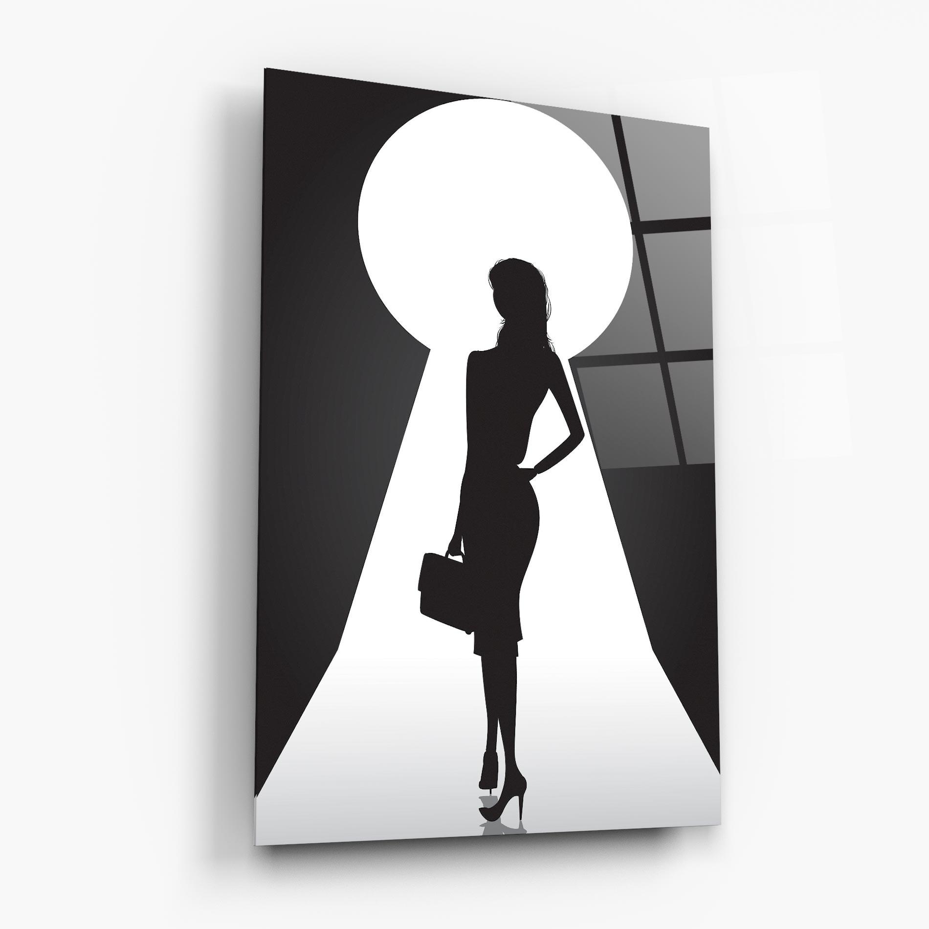 Glasbild Girl Door mockup 6