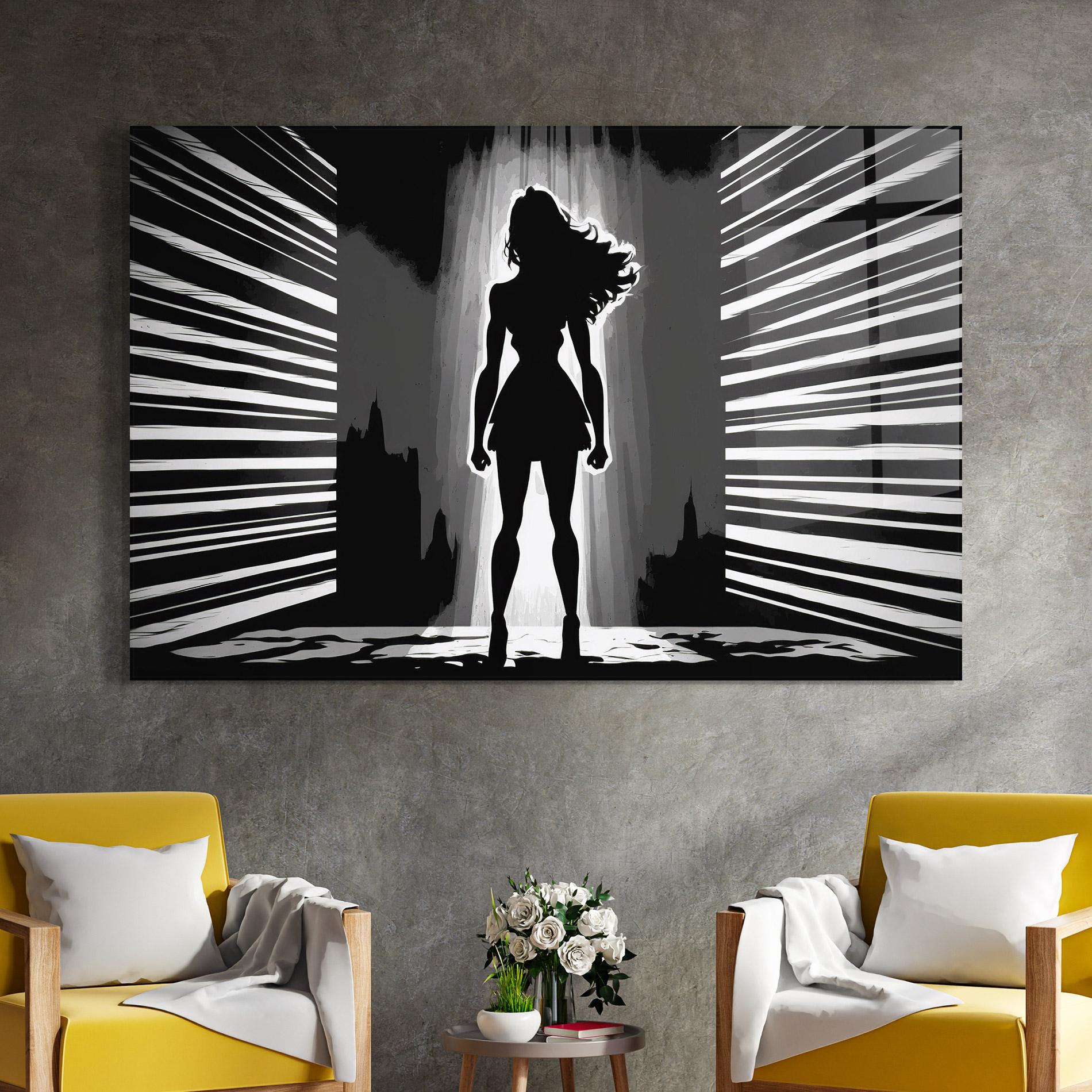 Glasbild Dark Girl Power mockup 4