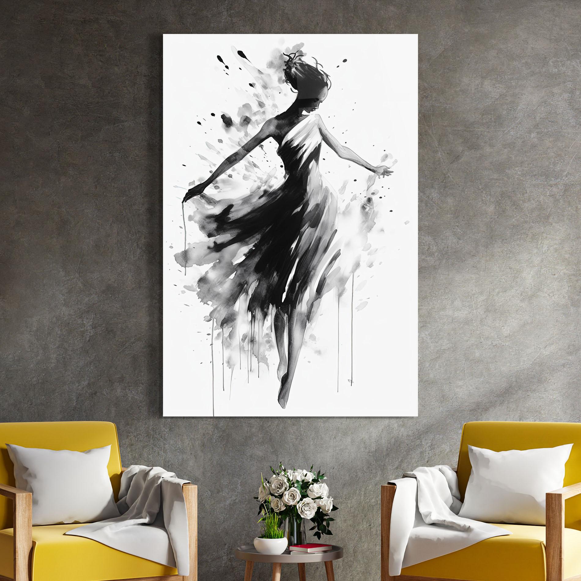 Glasbild Beautiful Dancing Woman mockup 4
