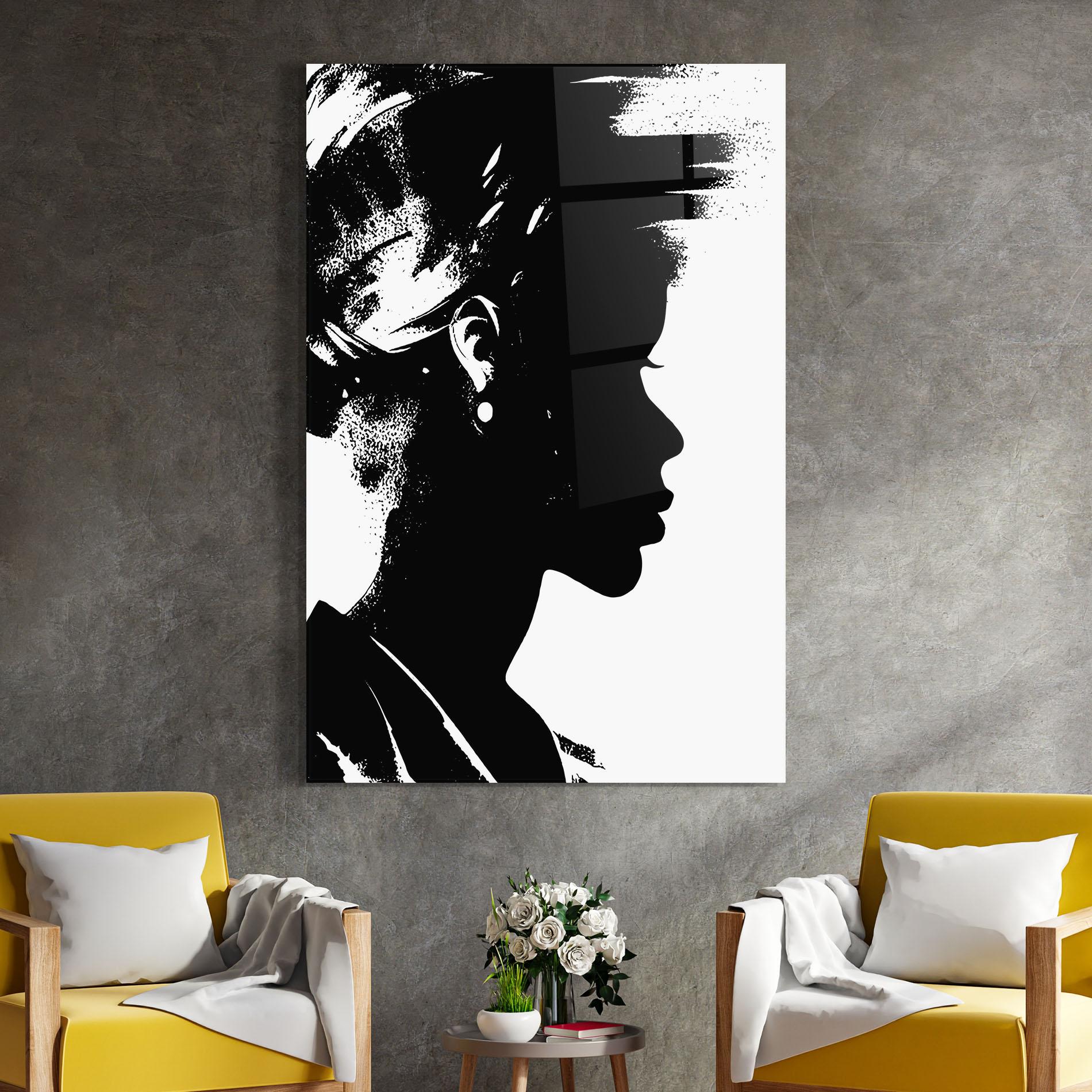 Glasbild Black Silhouette mockup 4