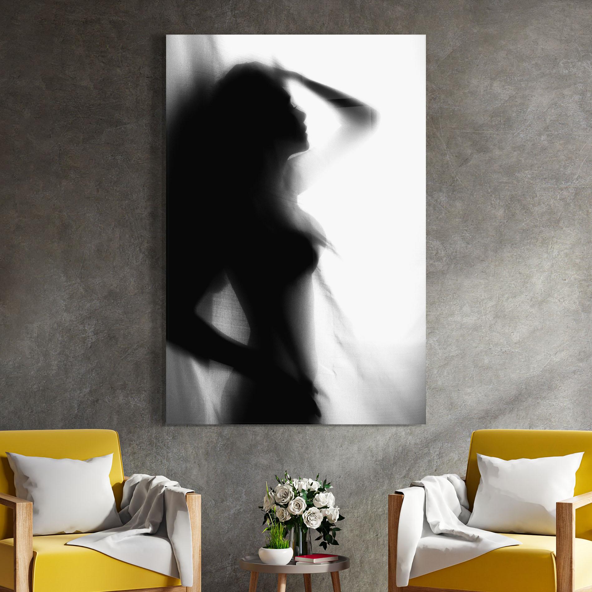 Glasbild Blurred Girl mockup 4