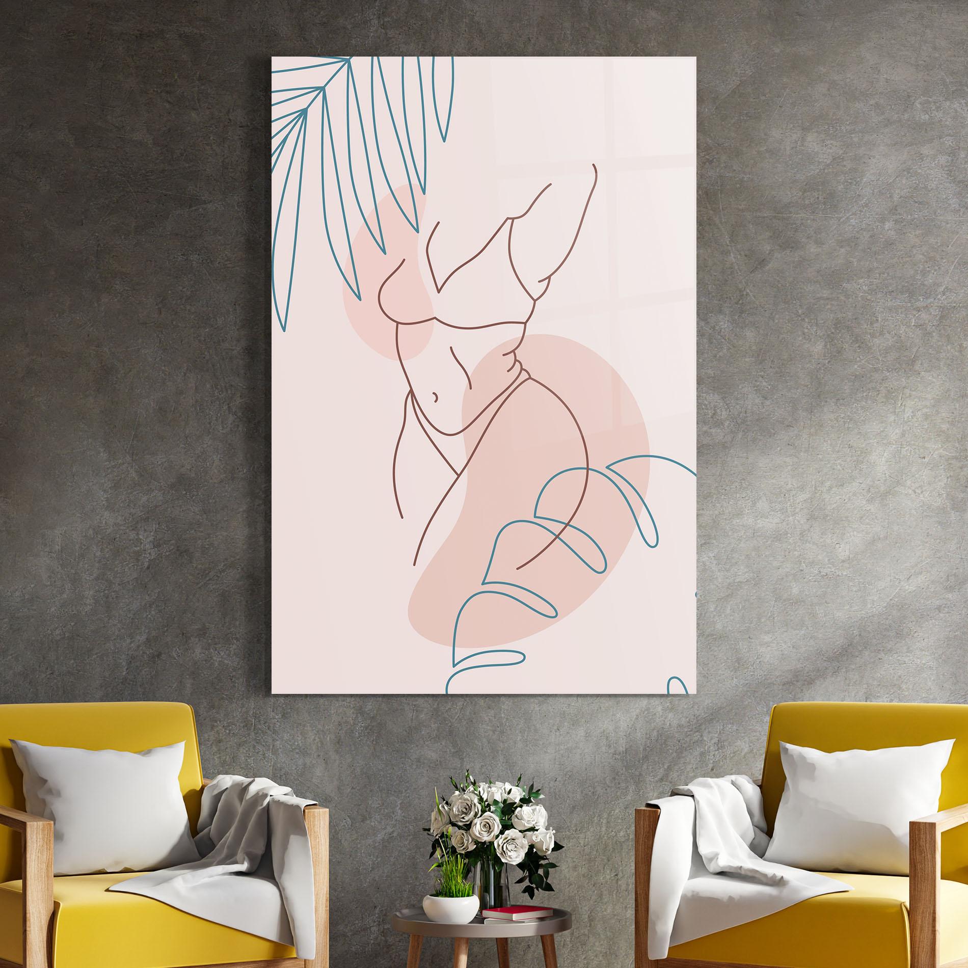 Glasbild Body Line Leaf mockup 4