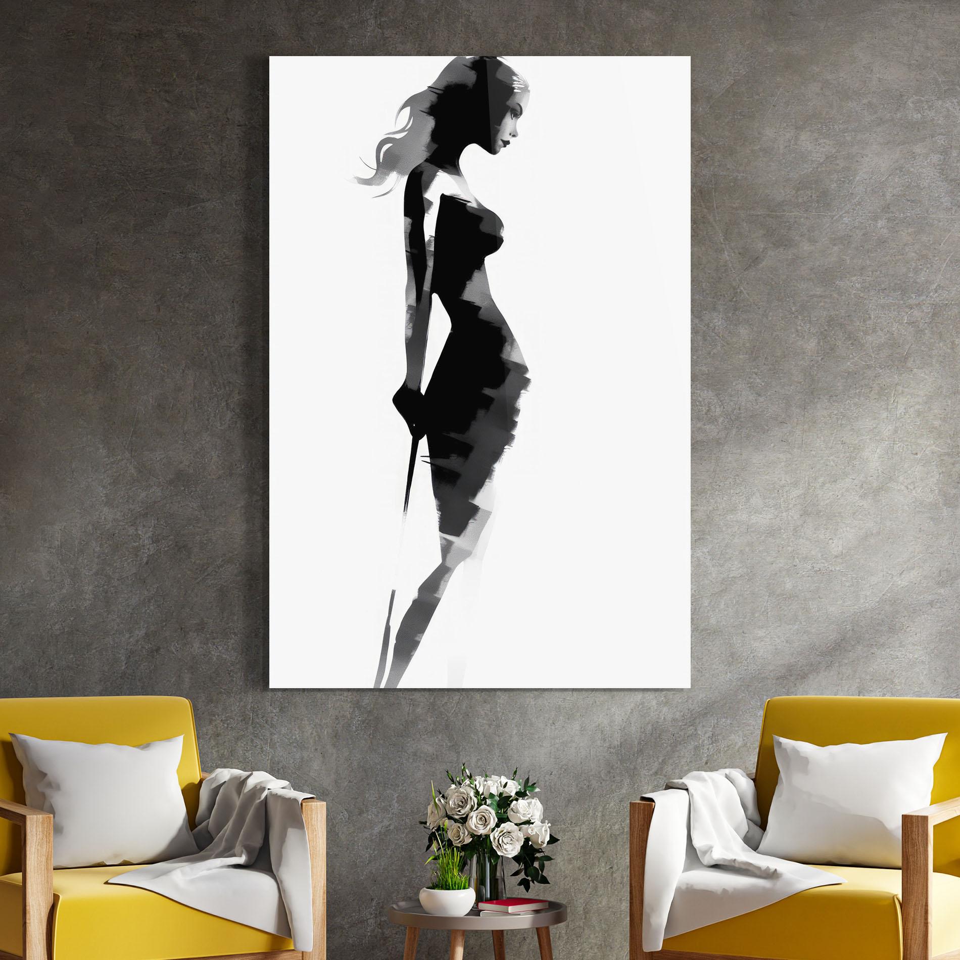 Glasbild Brush Contour Drawing mockup 4