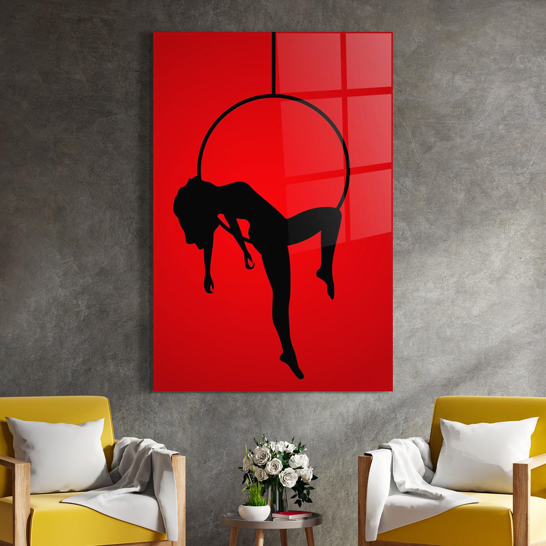 Glasbild Dancer Shilouette mockup 4