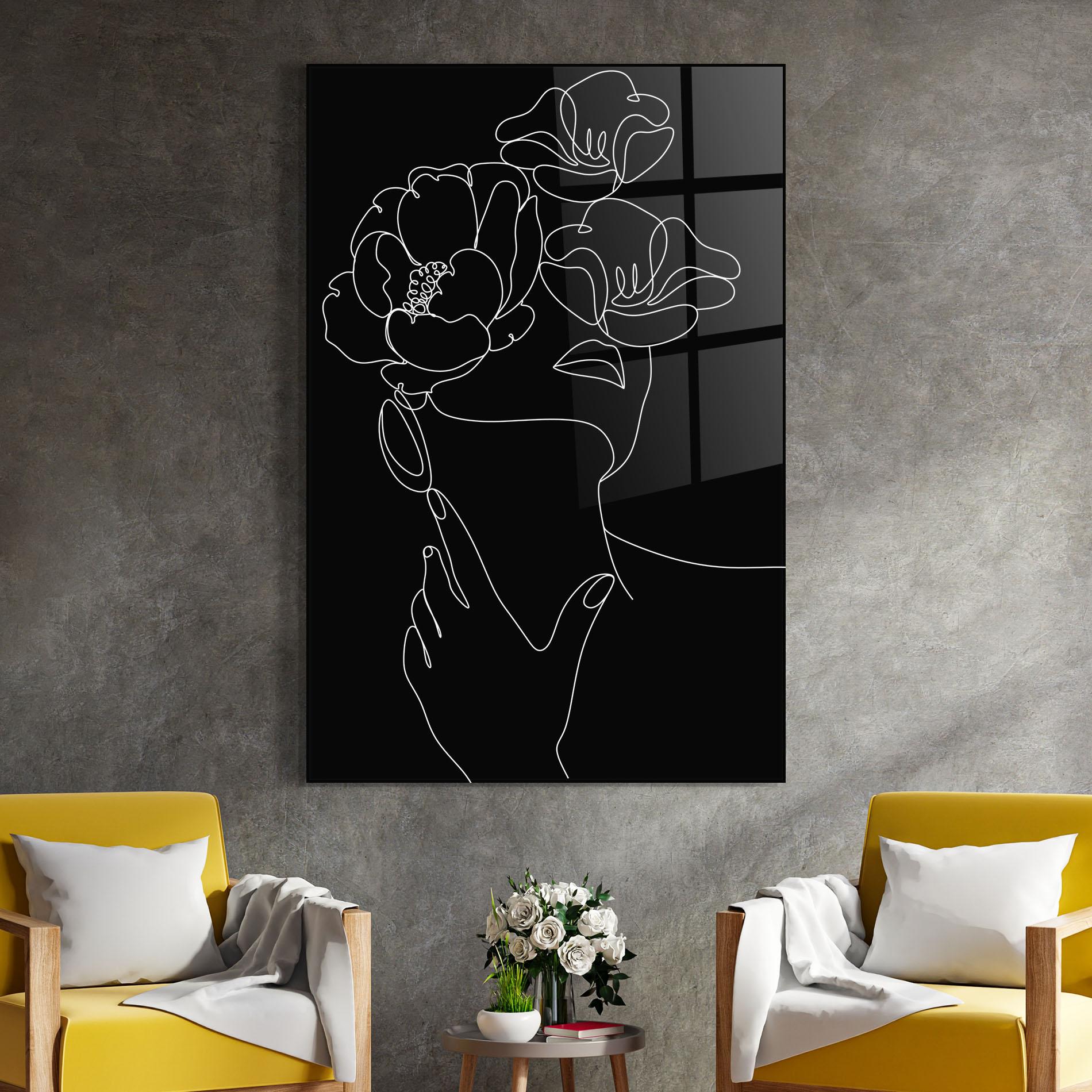 Glasbild Flower Girl Line mockup 4