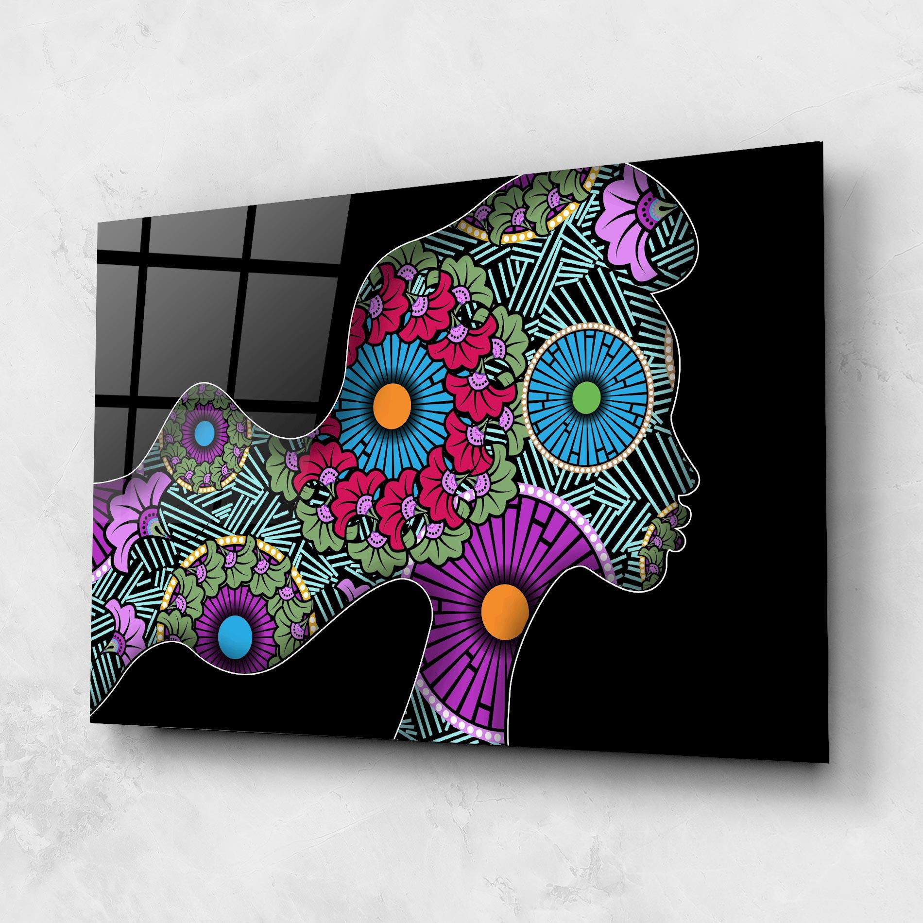 Glasbild Colorful Shilouette mockup 1