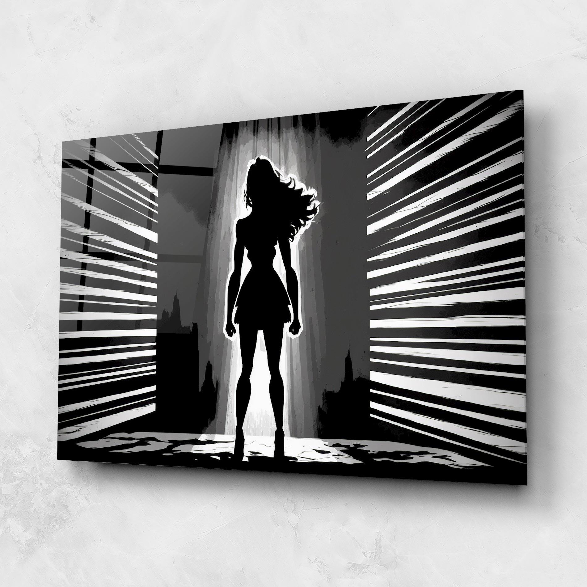 Glasbild Dark Girl Power mockup 1
