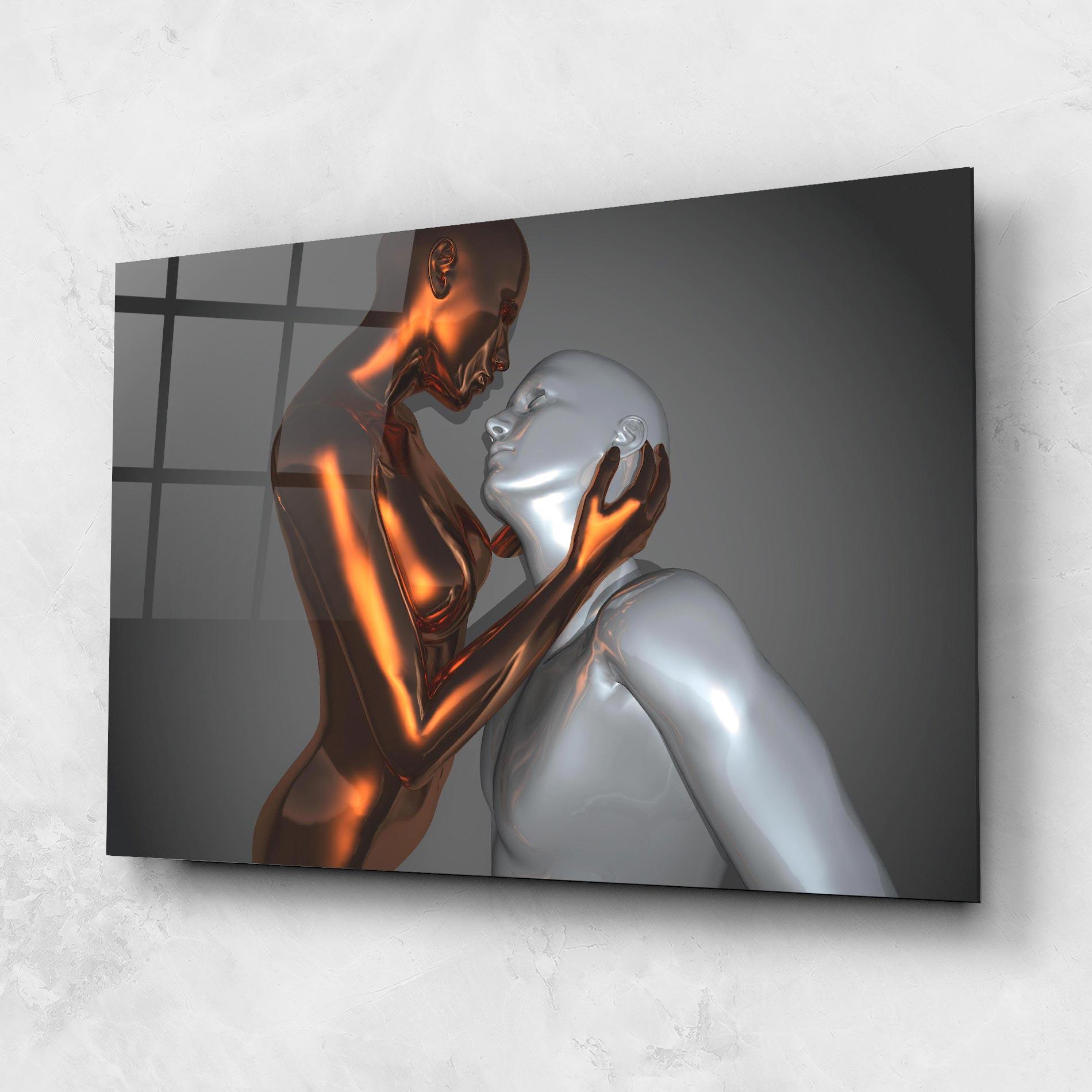 Glasbild Gold Silver Couple mockup 1