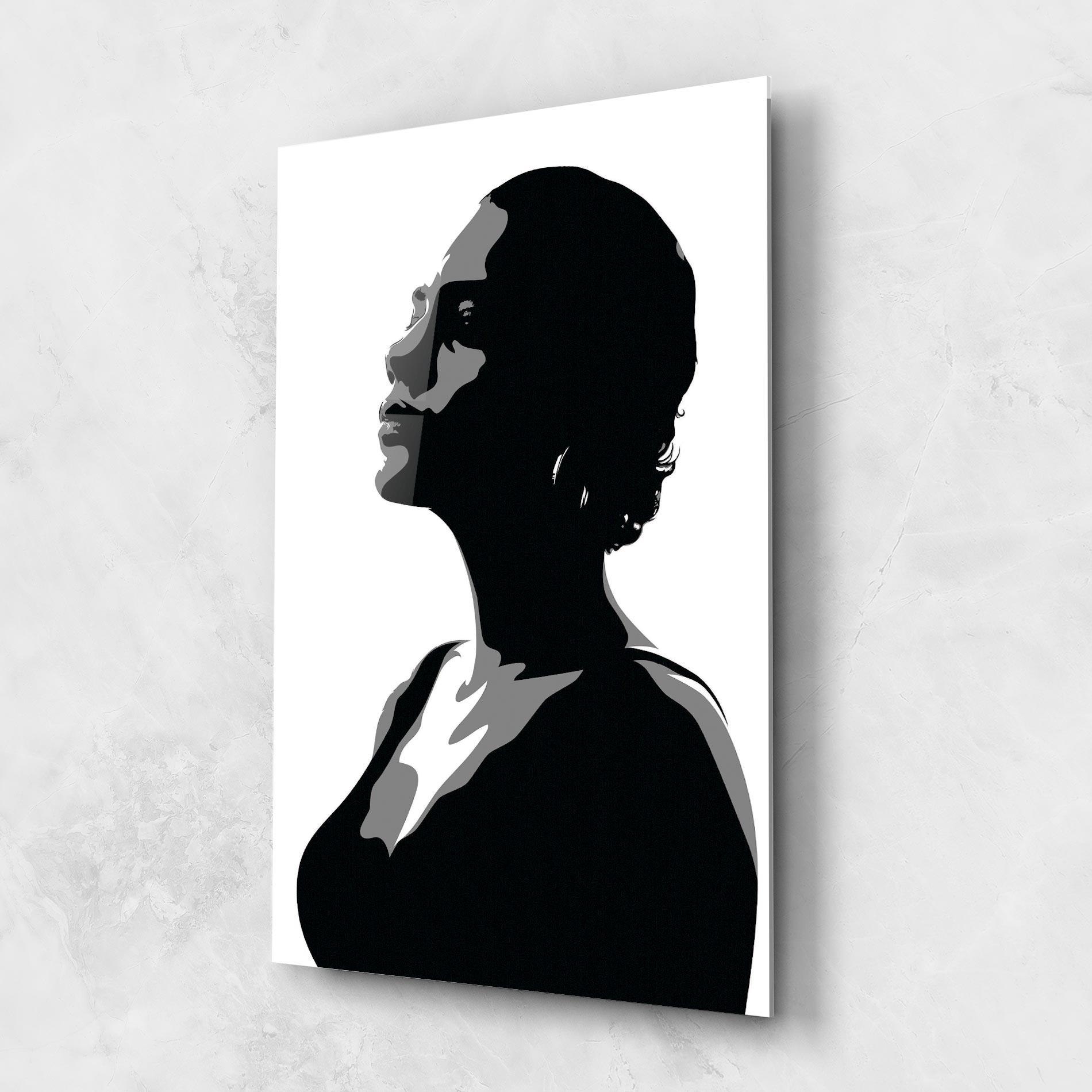 Glasbild Black Woman Shilouette mockup 1
