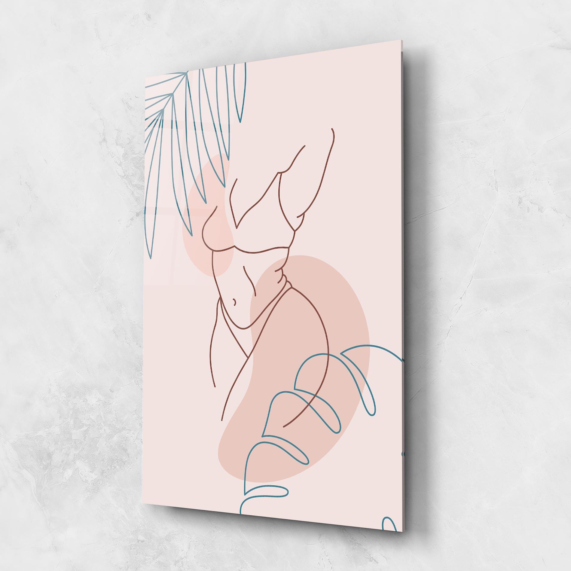 Glasbild Body Line Leaf mockup 1