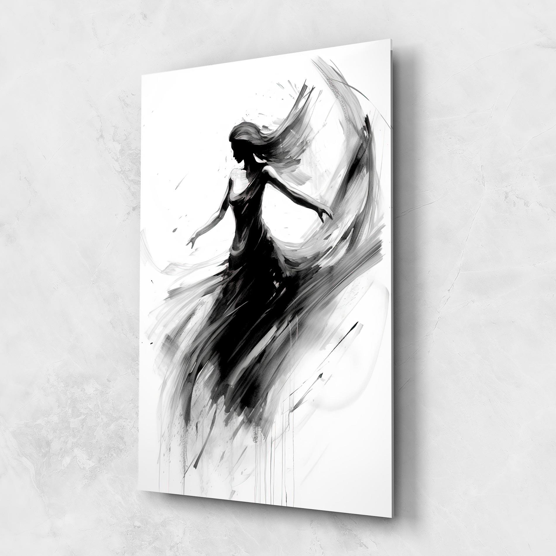 Glasbild Dancing Woman Drawn mockup 1