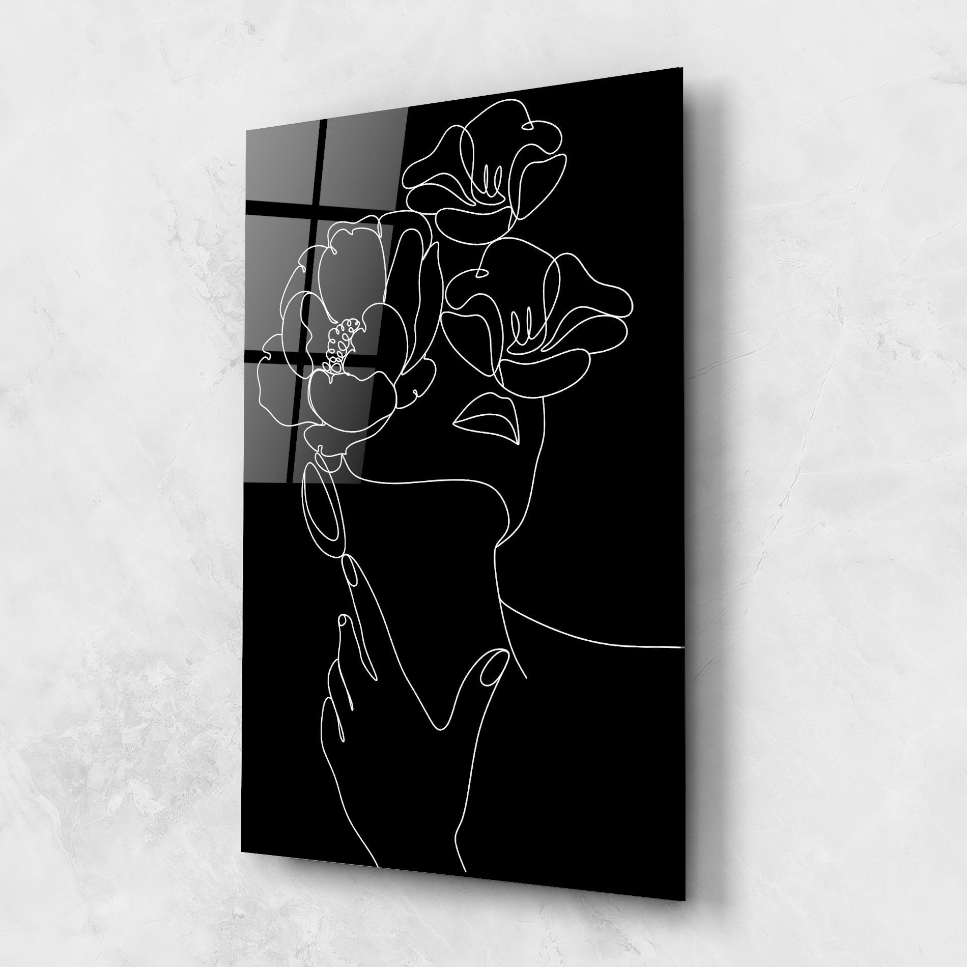 Glasbild Flower Girl Line mockup 1