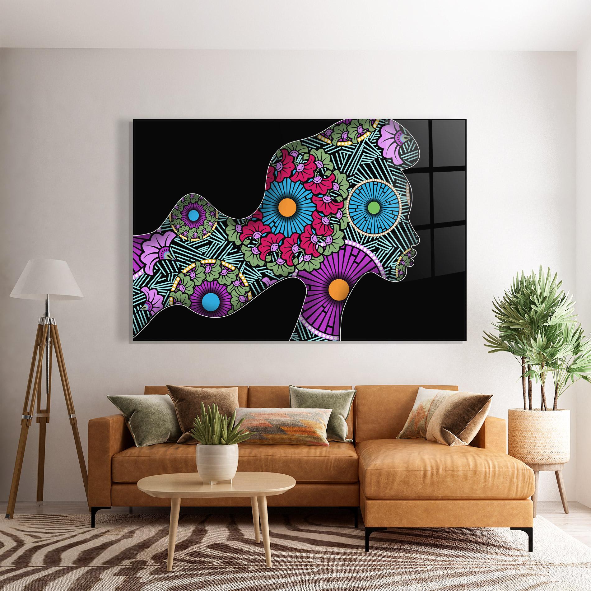 Glasbild Colorful Shilouette mockup 7