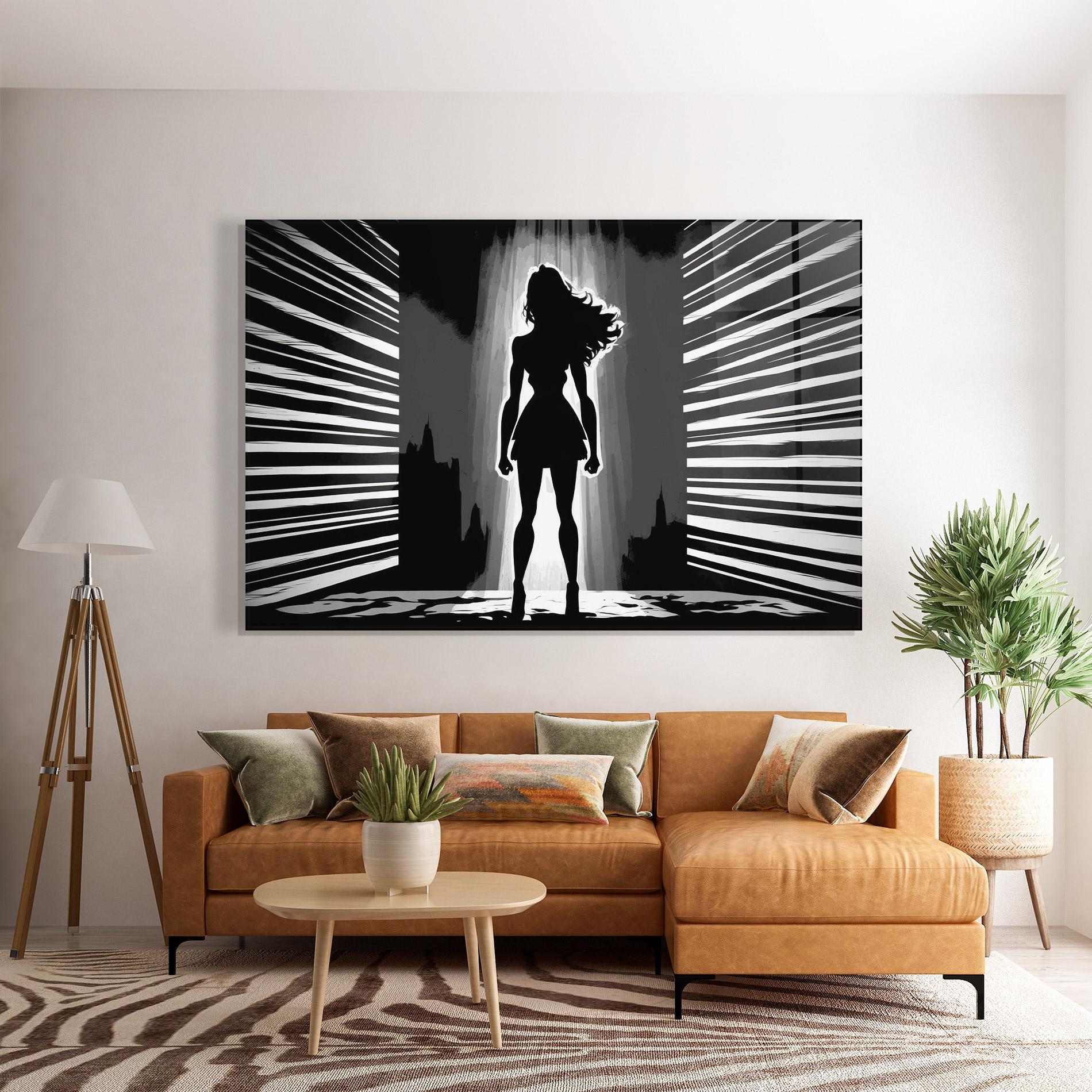 Glasbild Dark Girl Power mockup 7