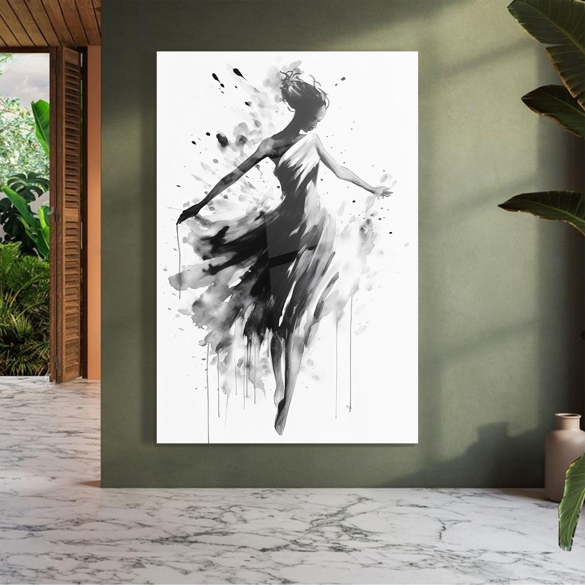 Glasbild Beautiful Dancing Woman mockup 7