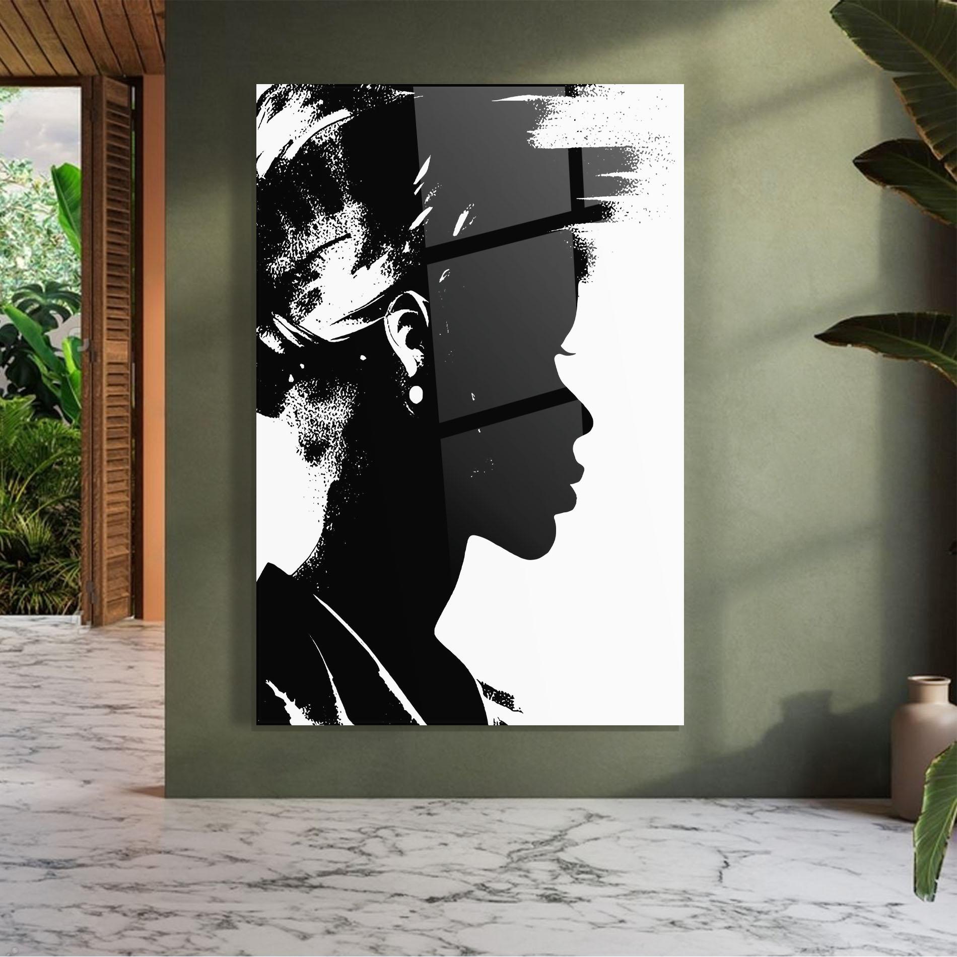 Glasbild Black Silhouette mockup 7