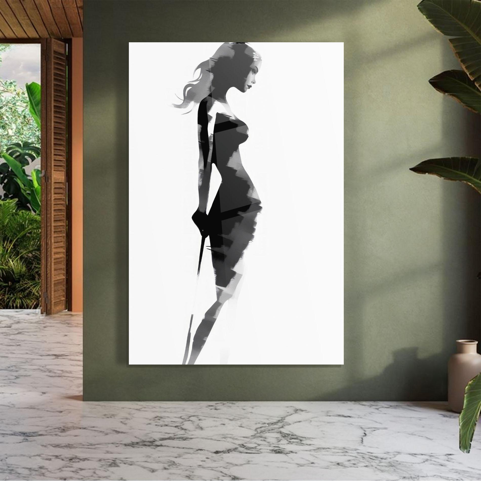 Glasbild Brush Contour Drawing mockup 7