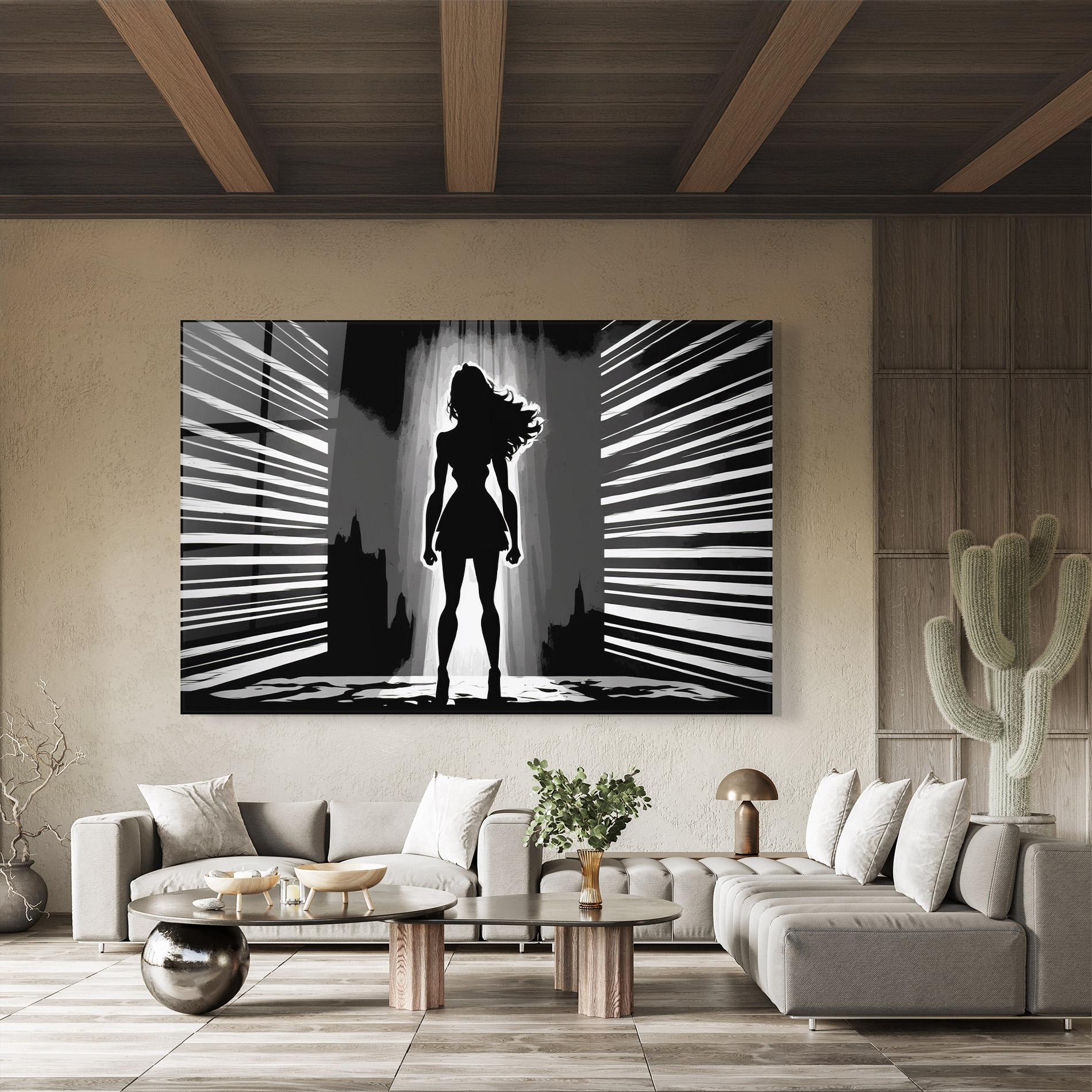 Glasbild Dark Girl Power mockup 8