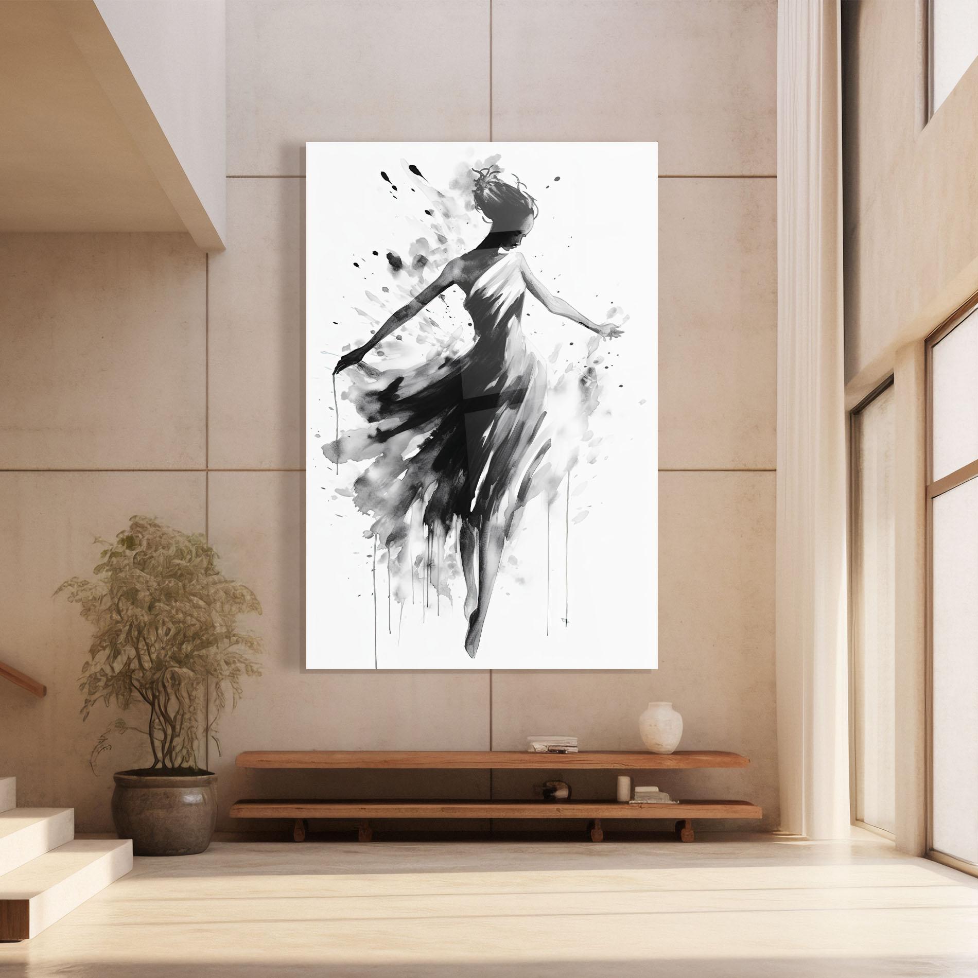 Glasbild Beautiful Dancing Woman mockup 8