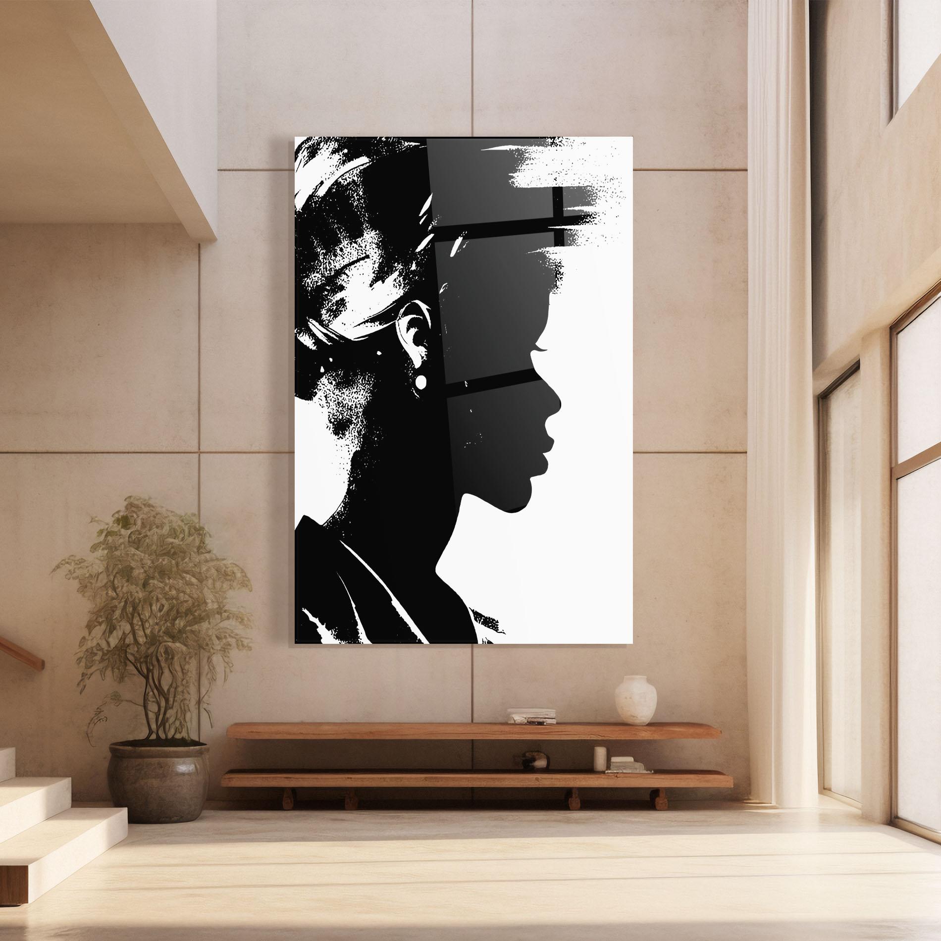 Glasbild Black Silhouette mockup 8