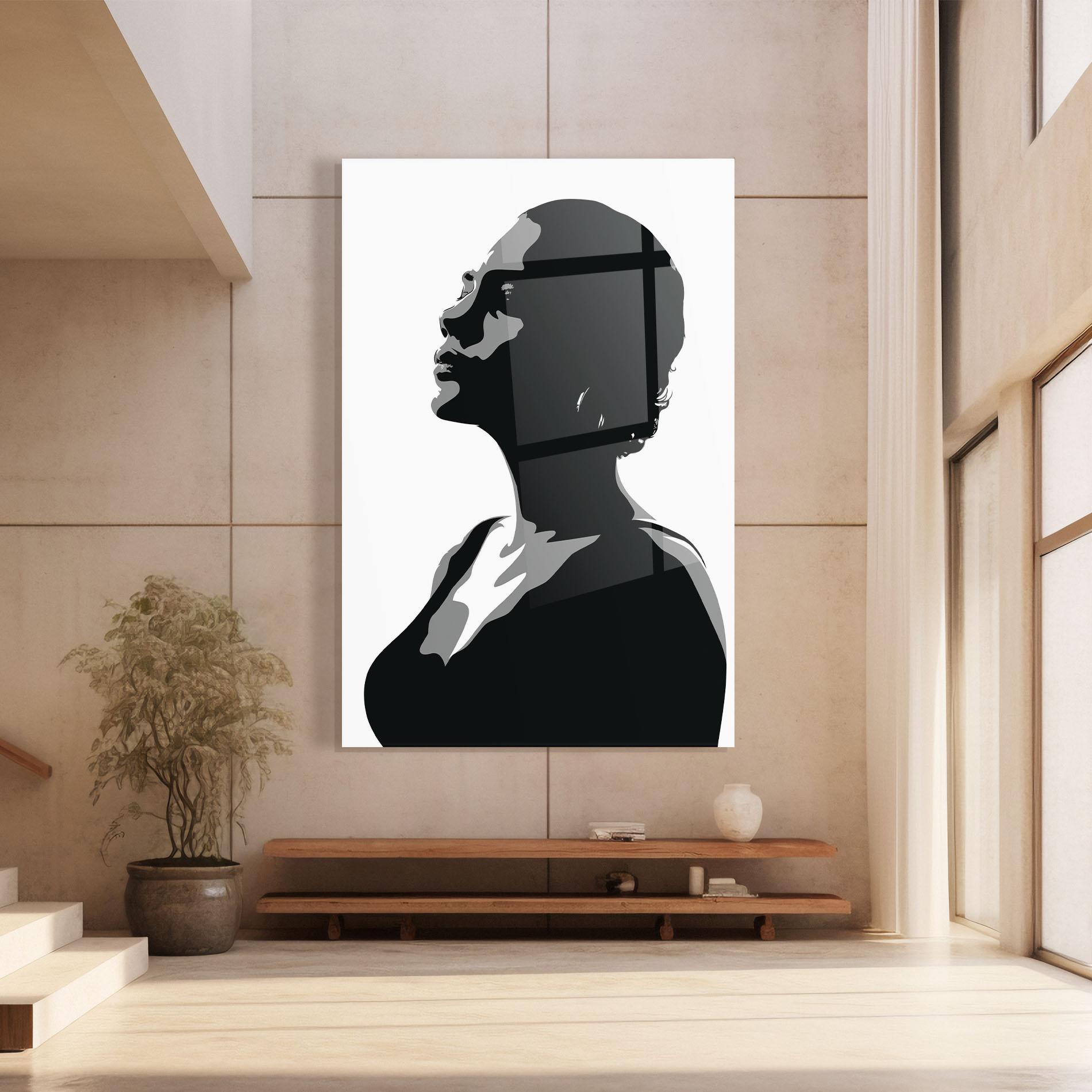 Glasbild Black Woman Shilouette mockup 8