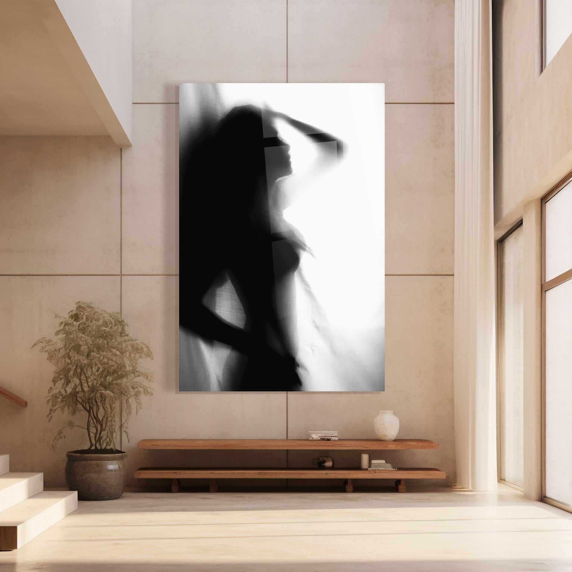Glasbild Blurred Girl mockup 8