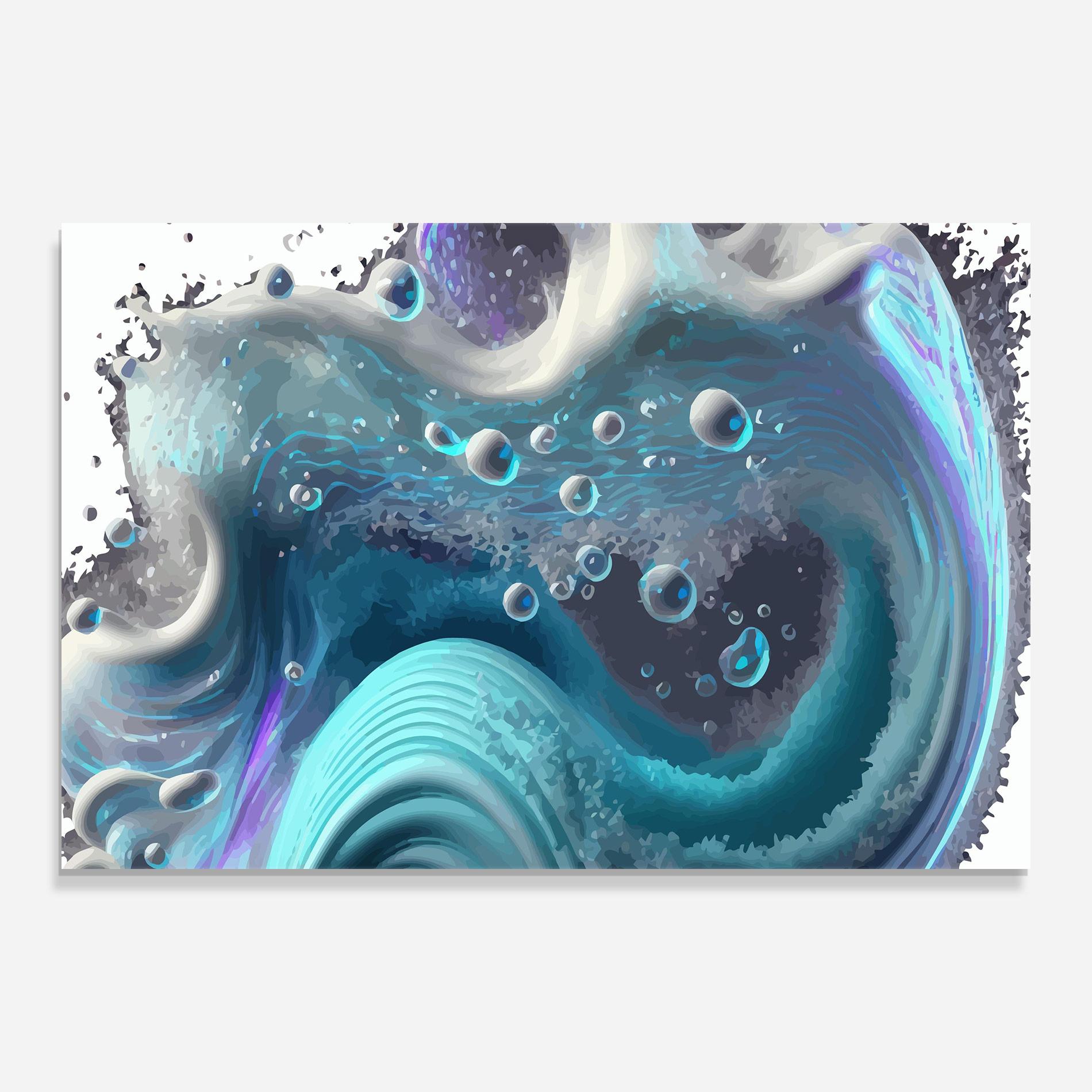 Glasbild Blue Purple Water mockup 0