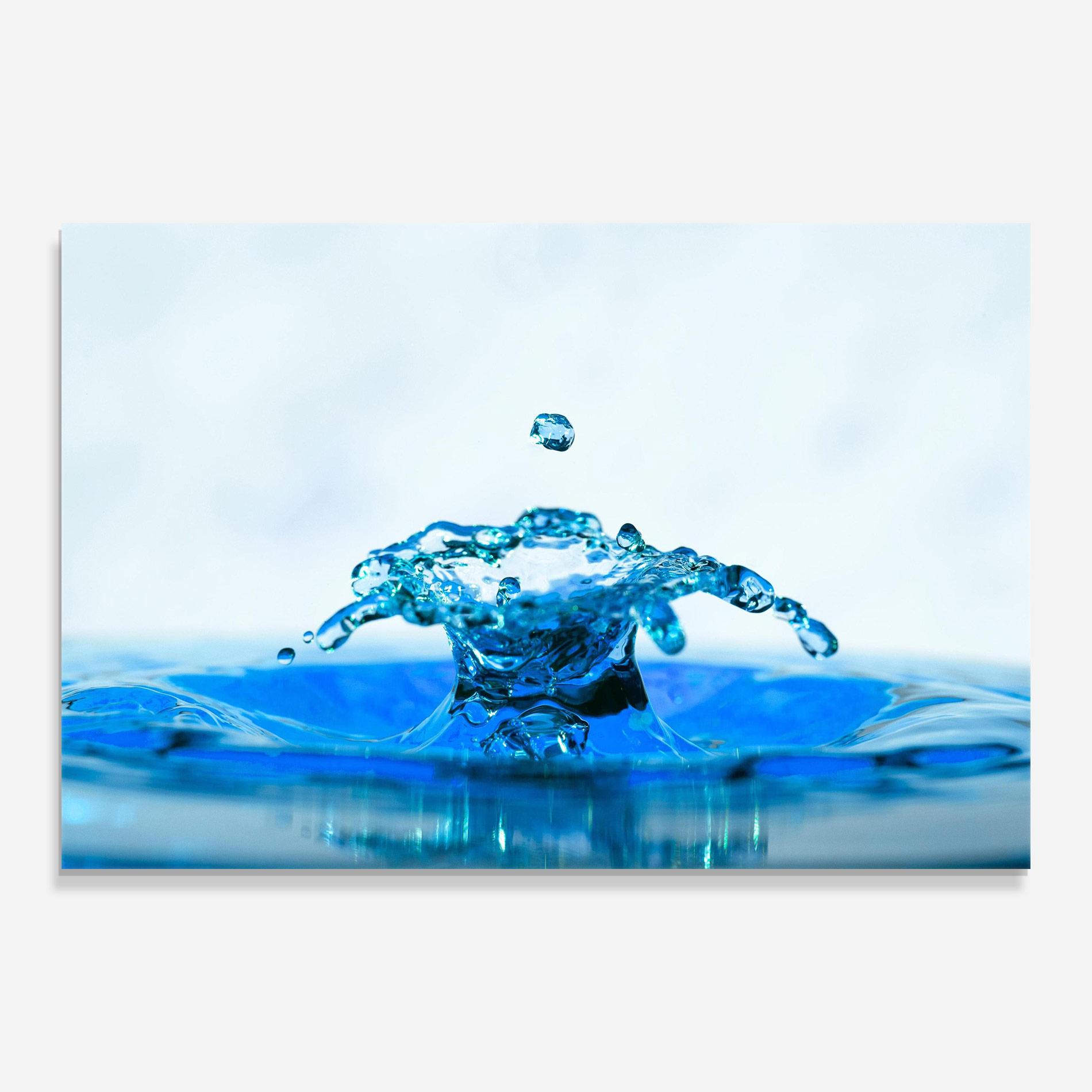 Glasbild Blue Water Splash mockup 0