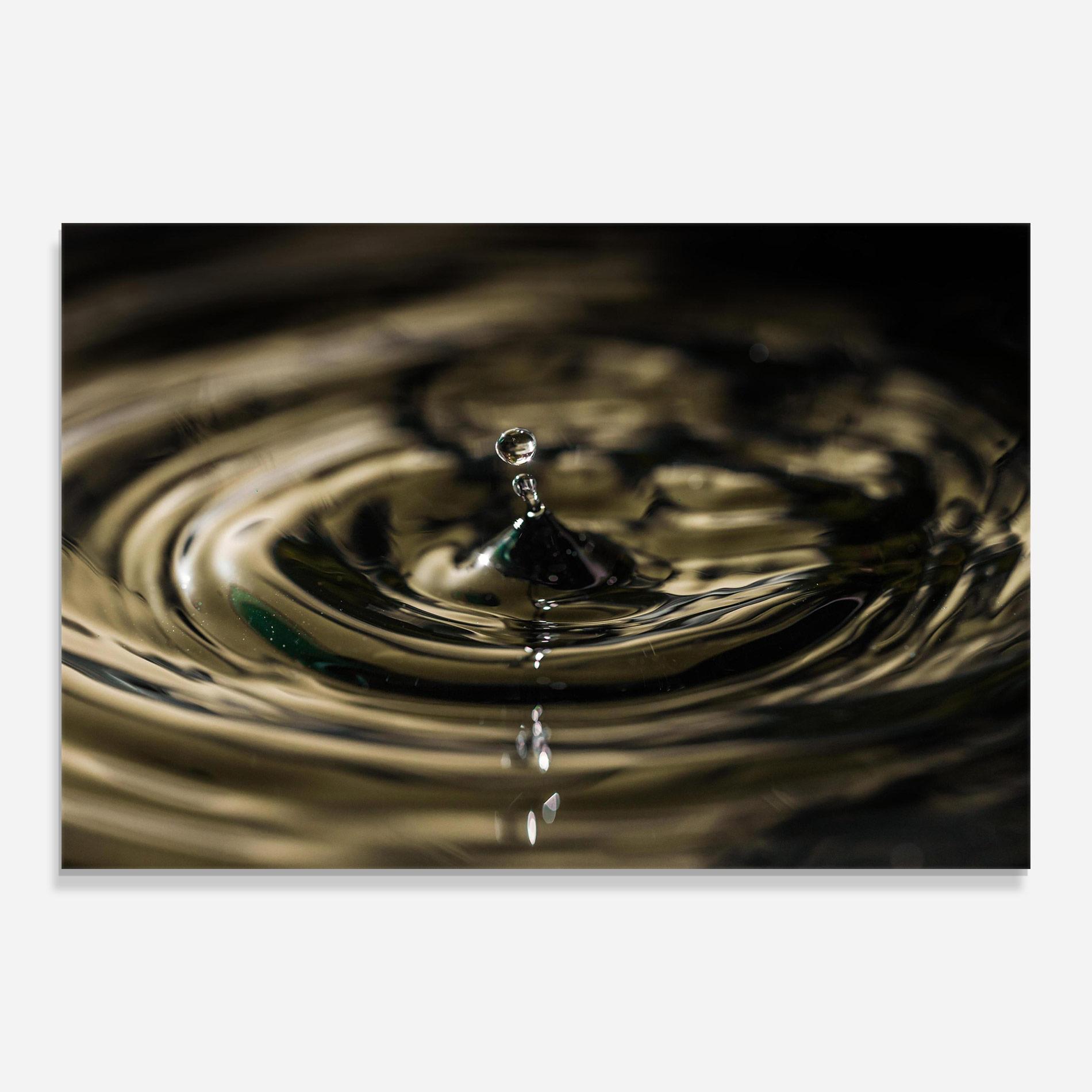 Glasbild Brown Water Drop mockup 0