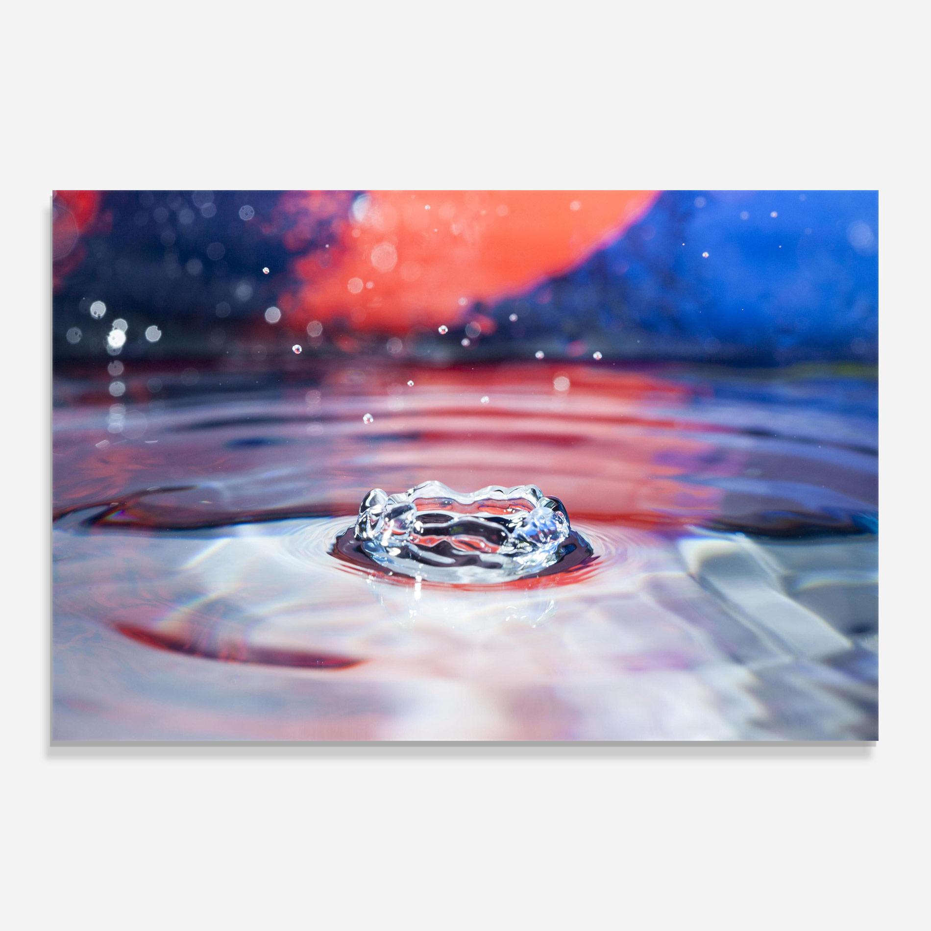 Glasbild Colorful Water Surface mockup 0
