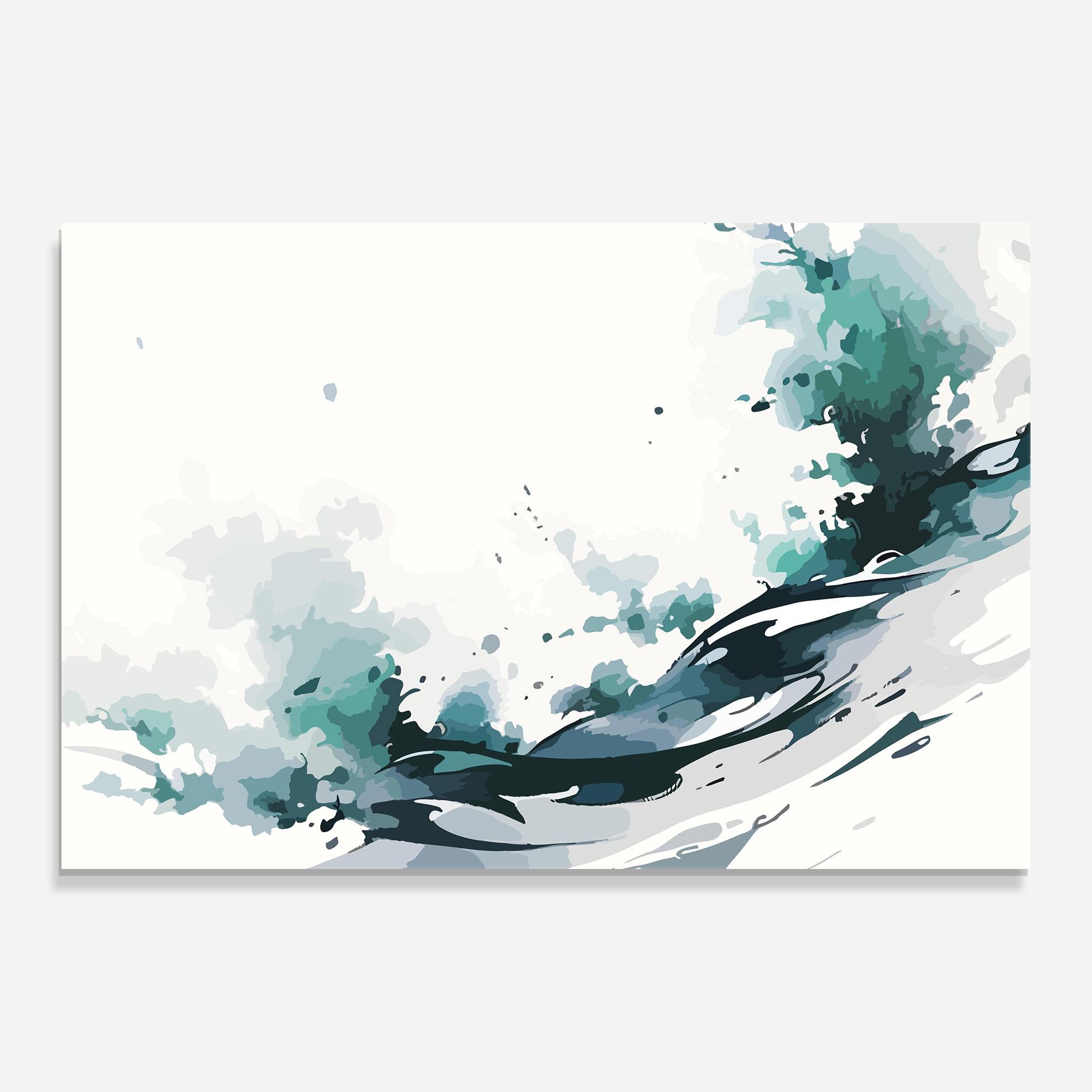 Glasbild Green Blue Wave mockup 0