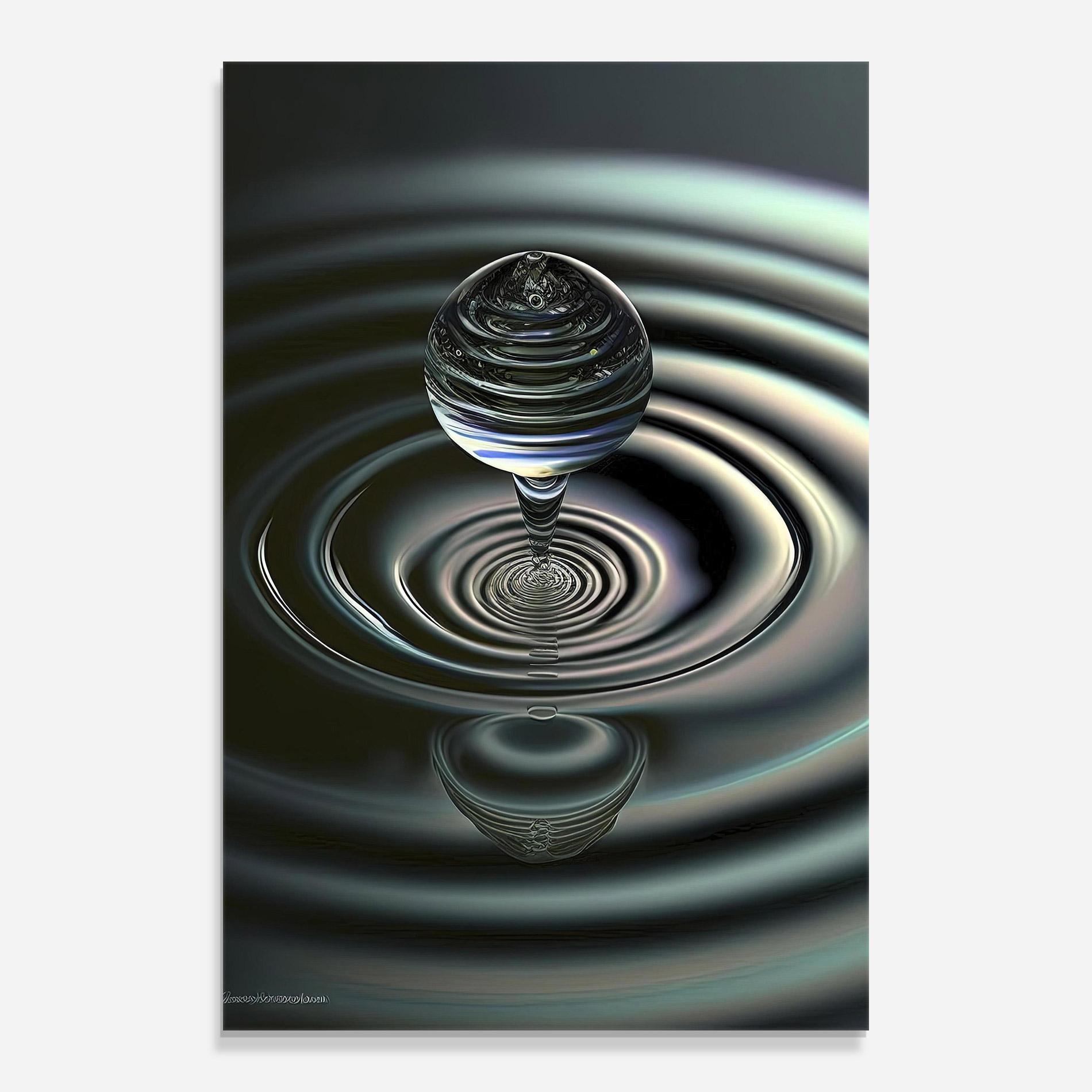 Glasbild Beautiful Water Drop mockup 0