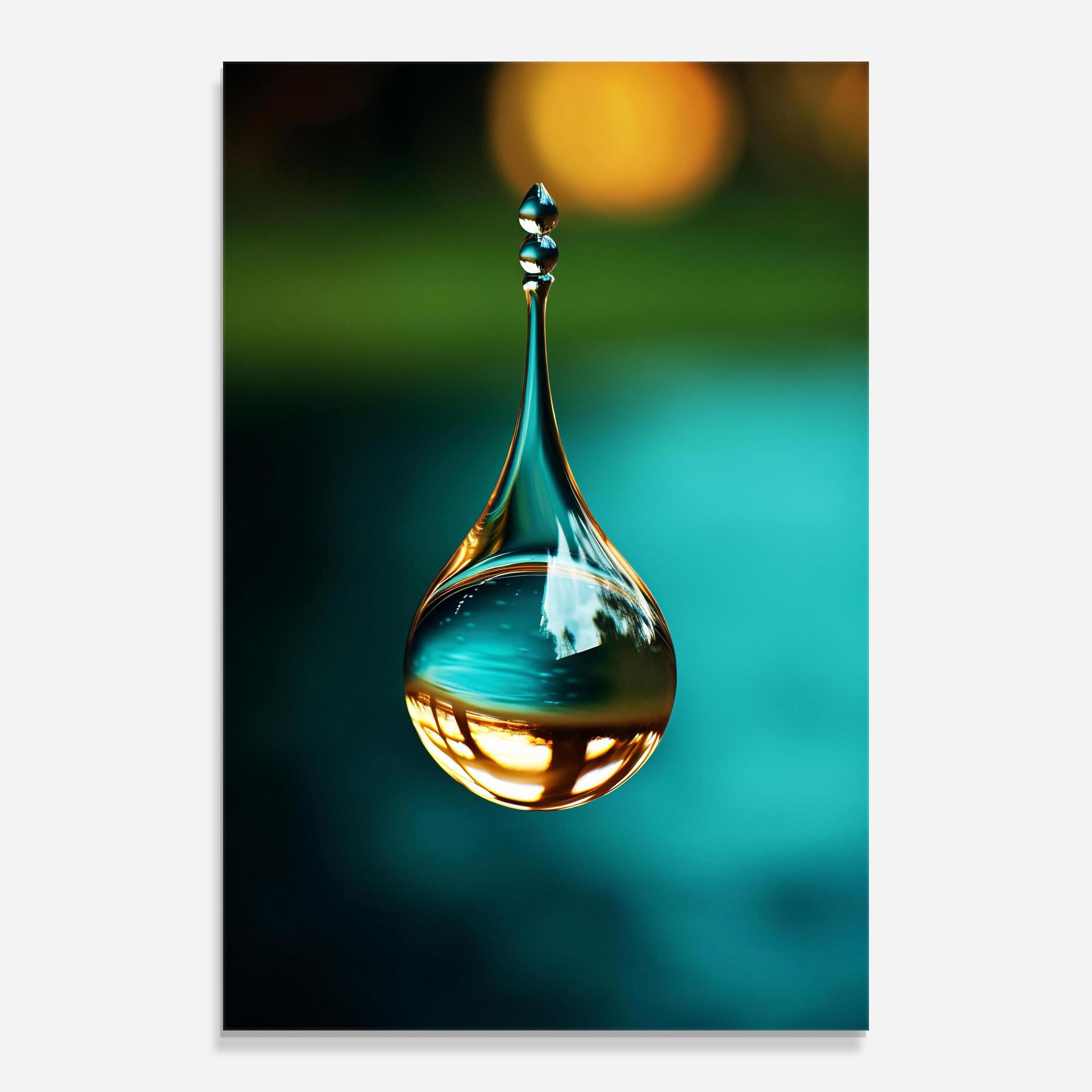 Glasbild Big Green Drop mockup 0