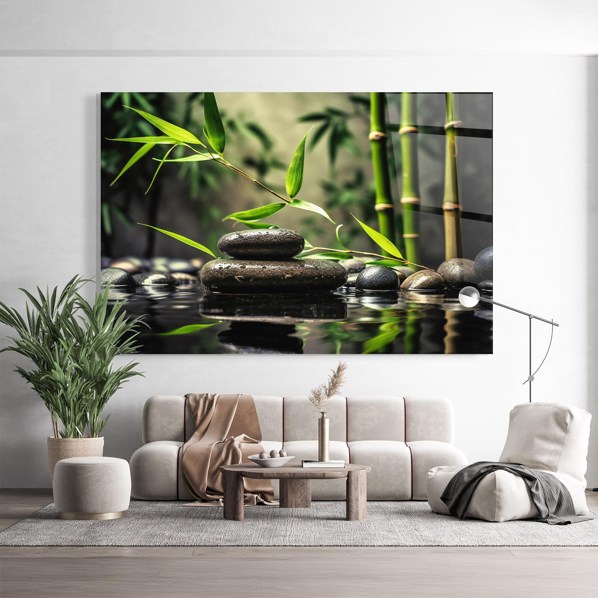 Glasbild Bamboo Plant Water mockup 9