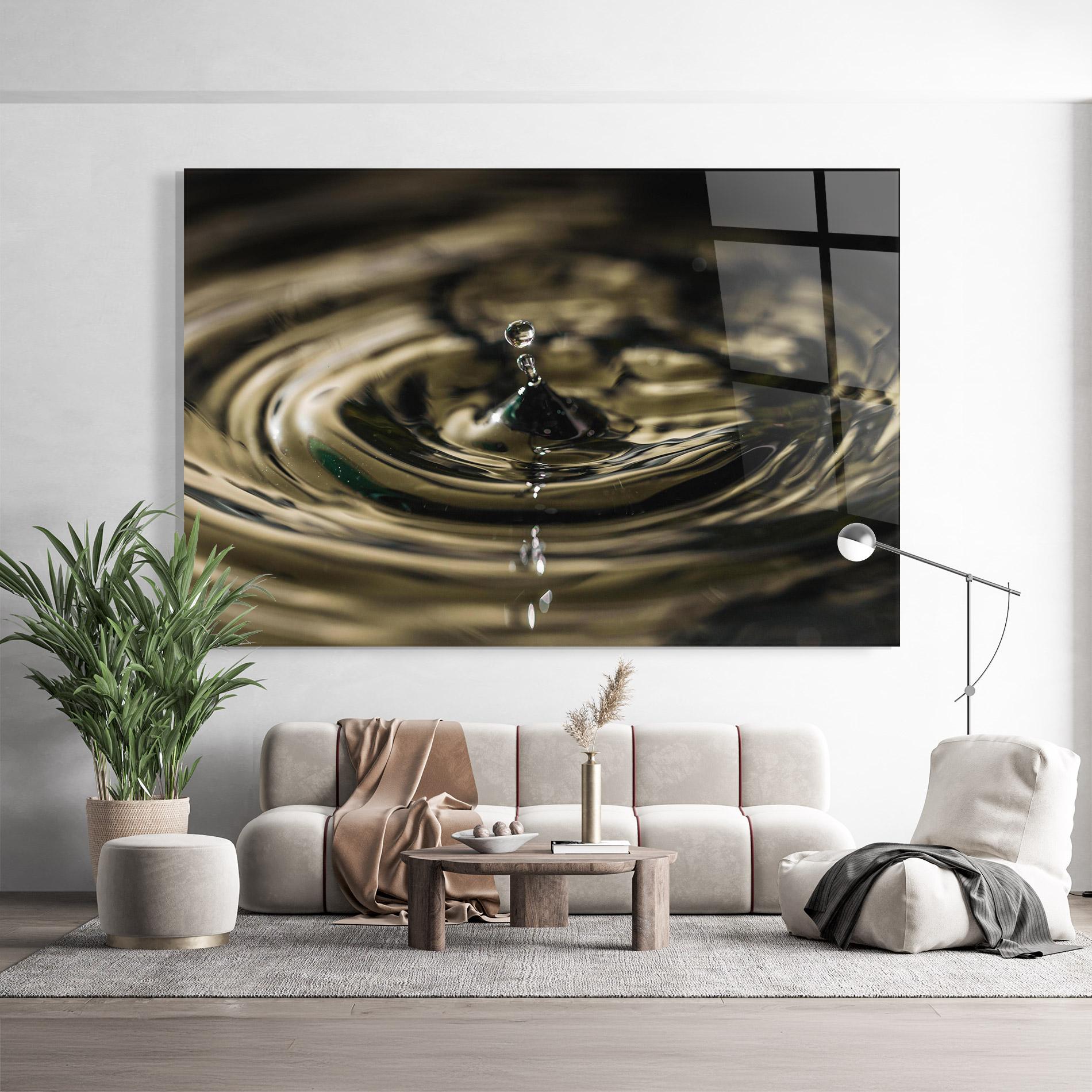 Glasbild Brown Water Drop mockup 9