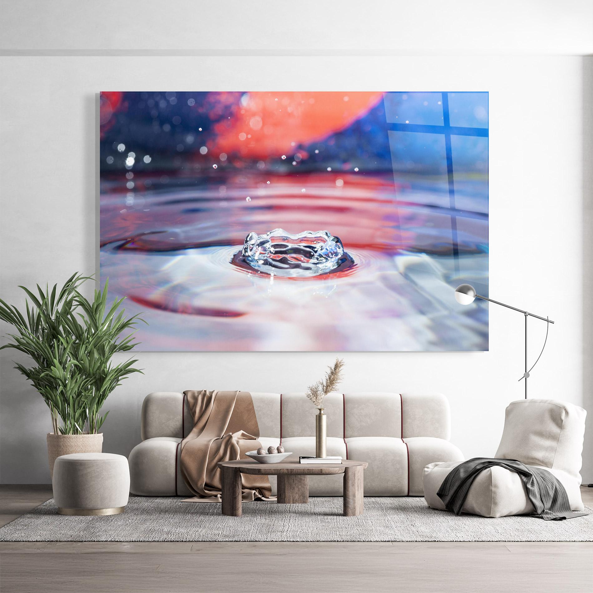 Glasbild Colorful Water Surface mockup 9