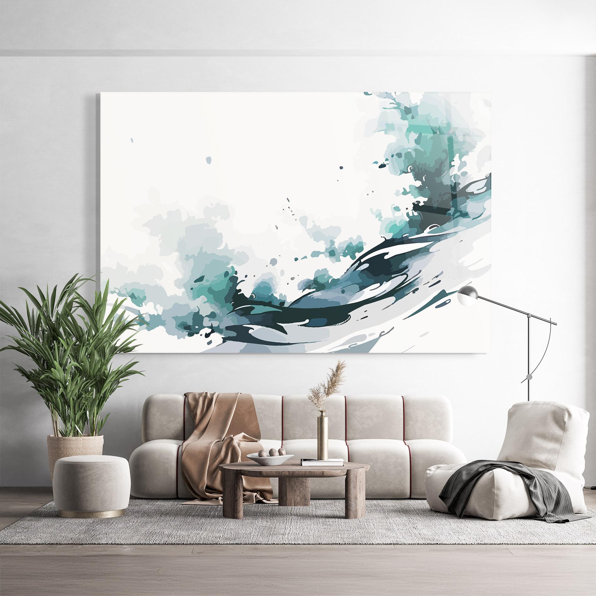 Glasbild Green Blue Wave mockup 9