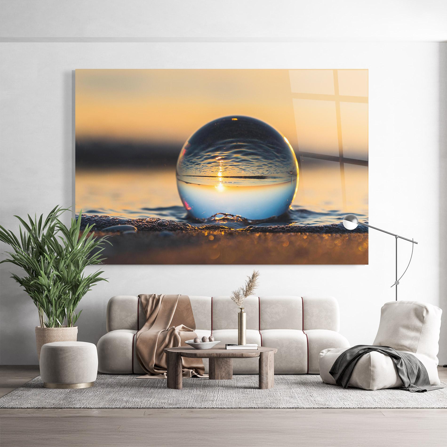 Glasbild Water Bubble Reflecting mockup 9