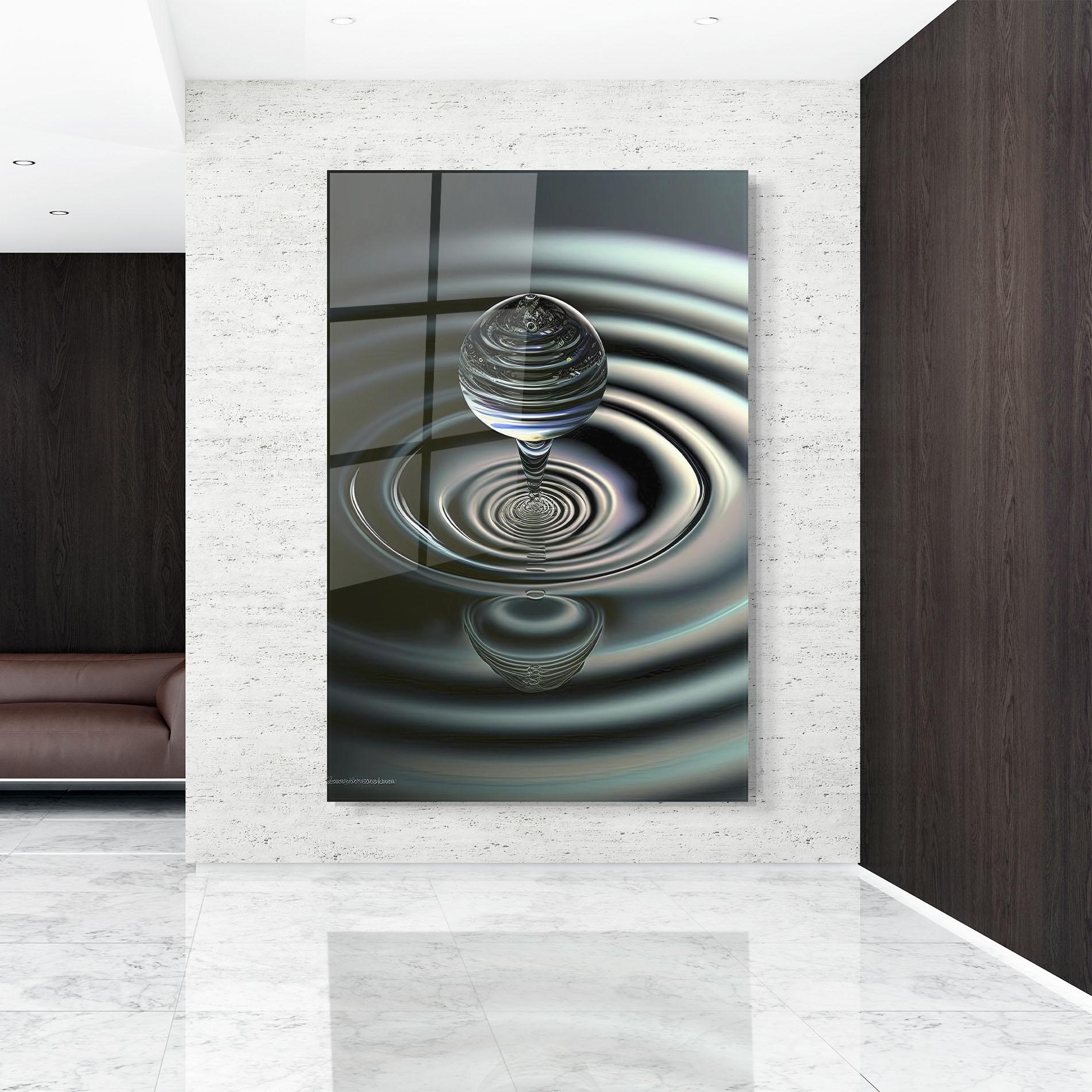 Glasbild Beautiful Water Drop mockup 9