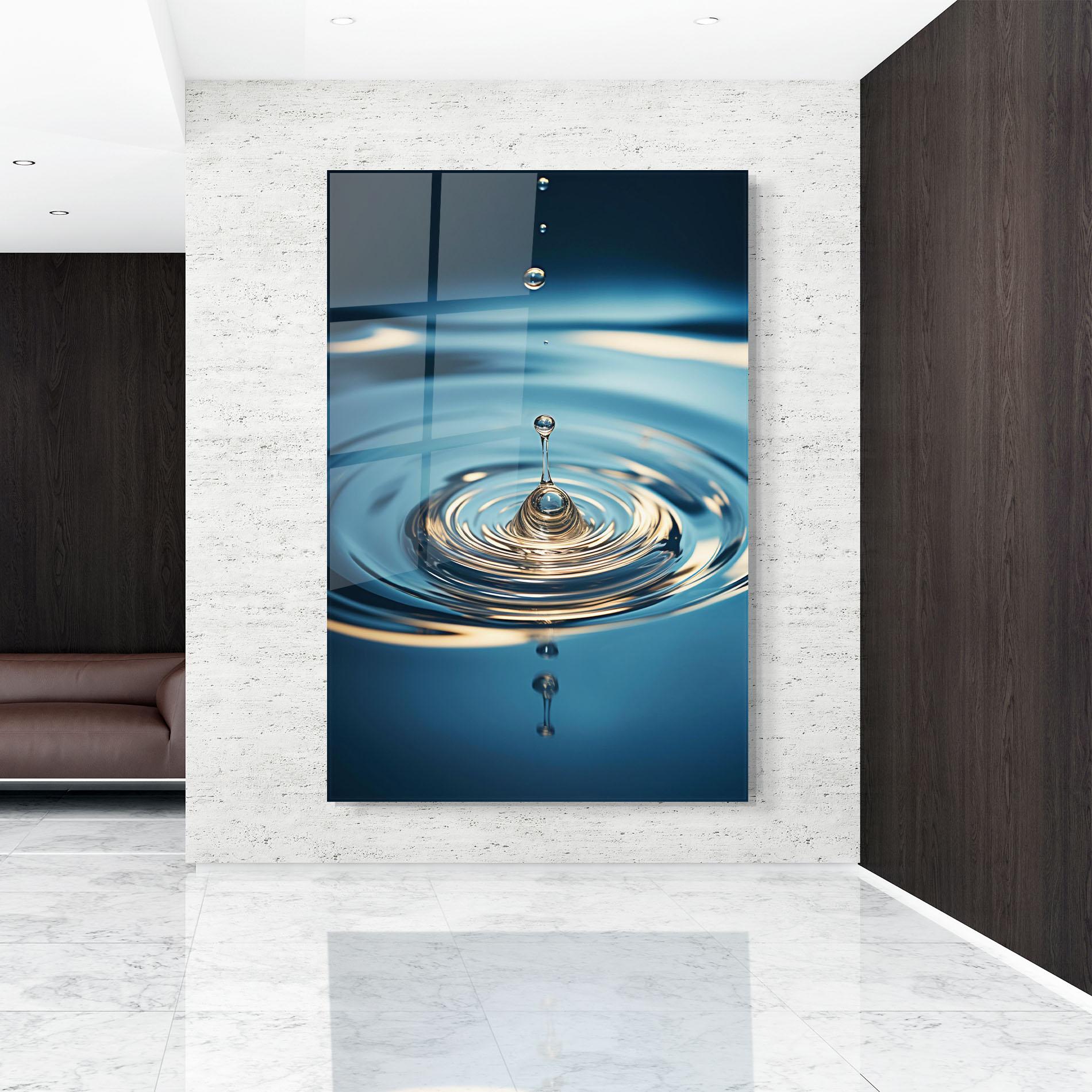 Glasbild Cream Water Drop mockup 9