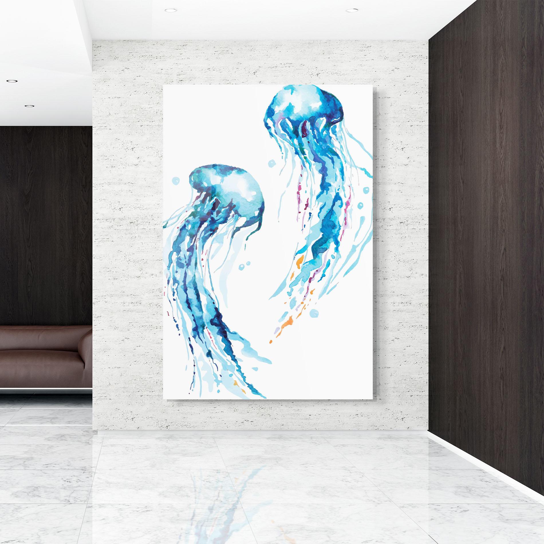 Glasbild Jellyfish Watercolor mockup 9