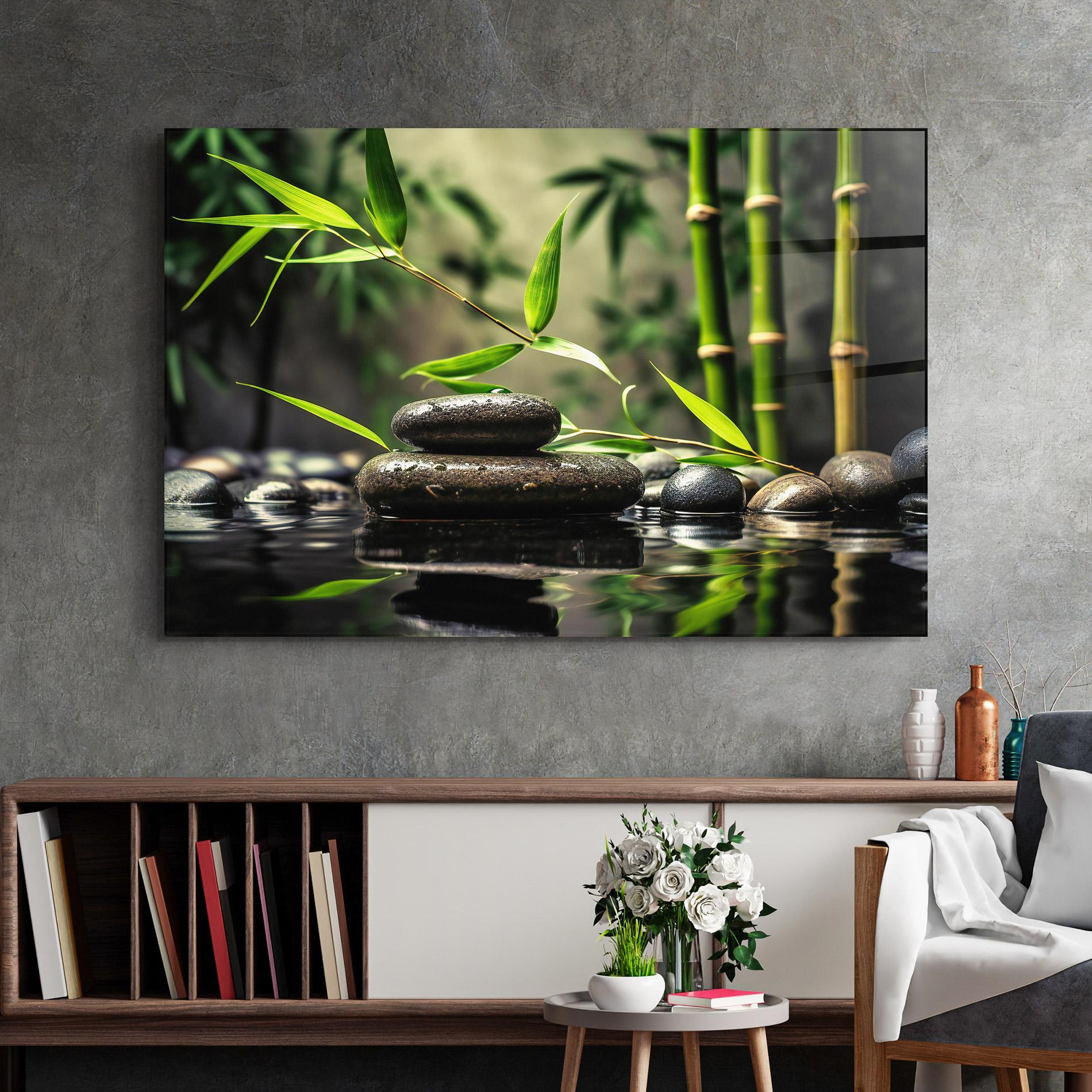 Glasbild Bamboo Plant Water mockup 2