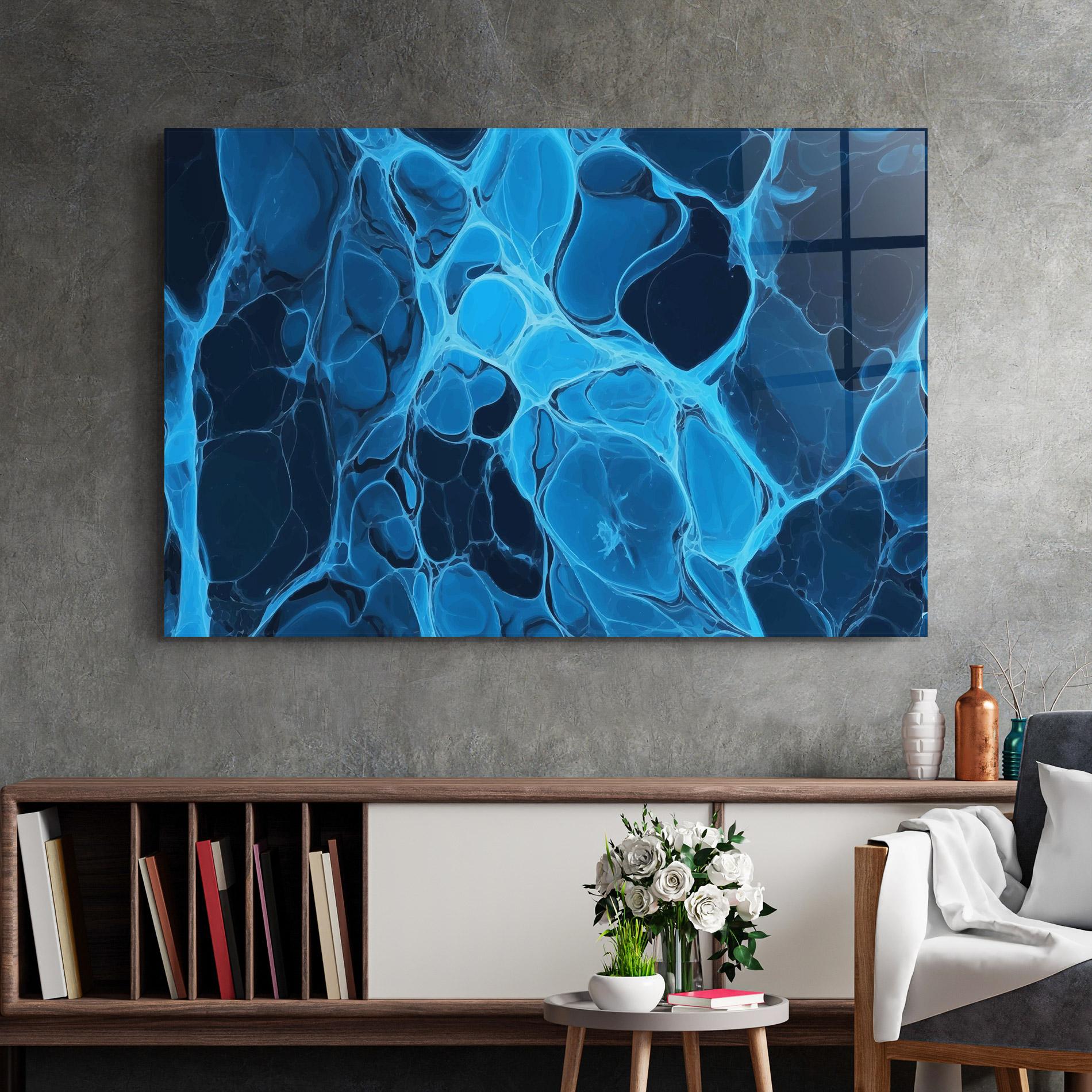 Glasbild Blue Shade Water mockup 2